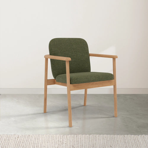 Jackson Dining Chair Aloe Green Fabric Solid American Oak