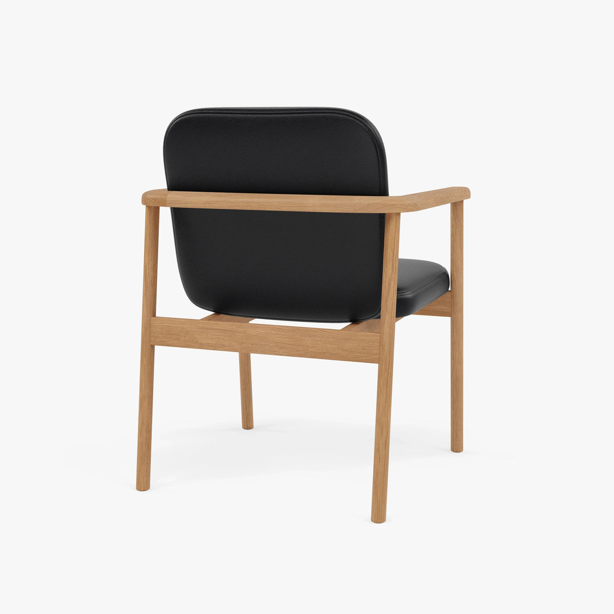 Jackson Dining Chair Black Leather Solid American Oak