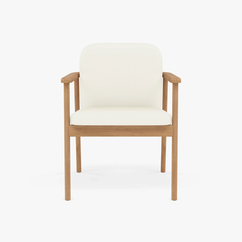 Jackson Dining Chair Cream Leather Solid American Oak