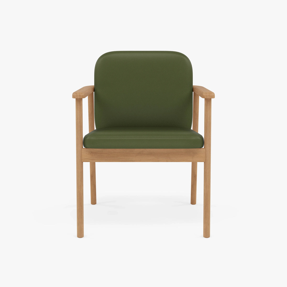 Jackson Dining Chair Green Leather Solid American Oak
