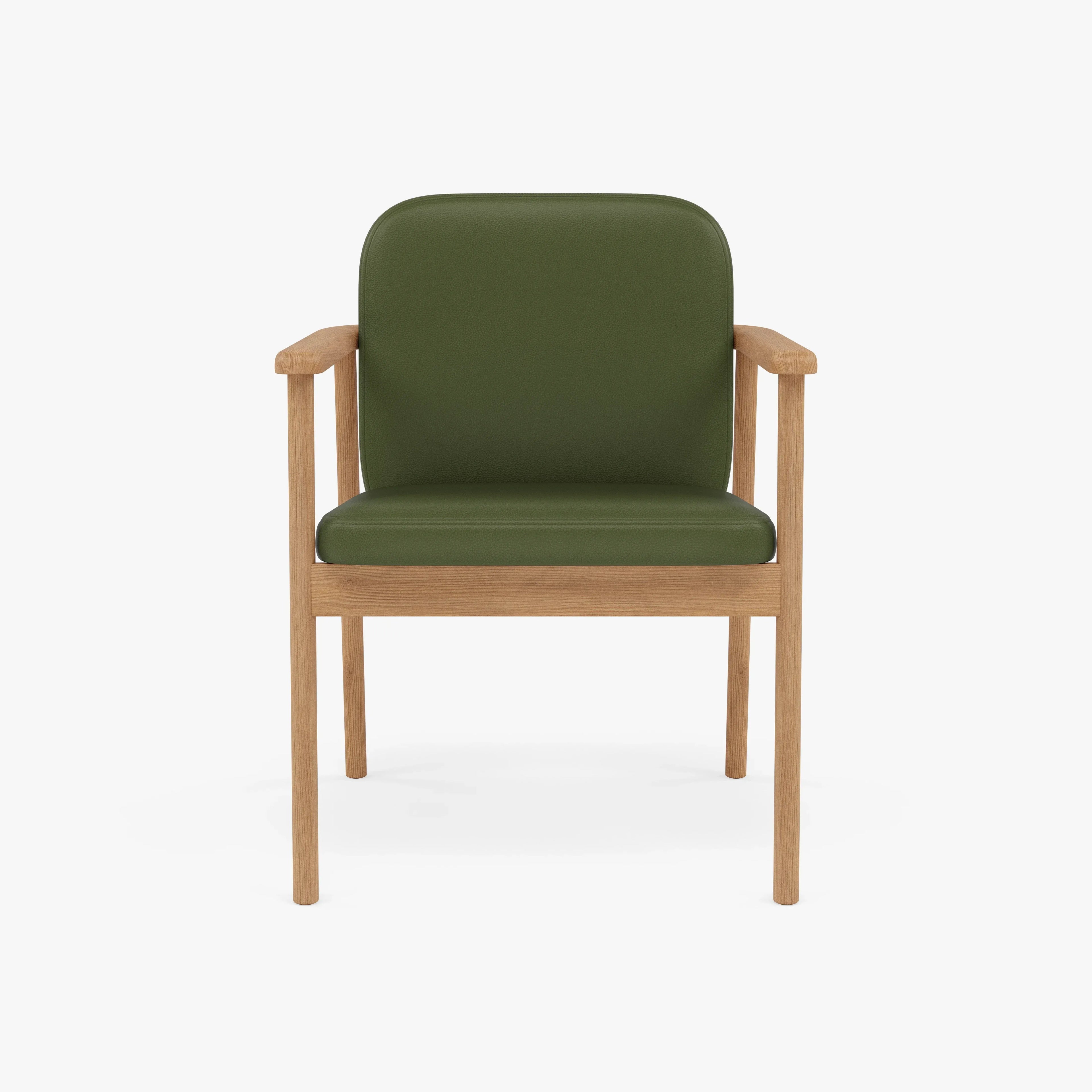 Jackson Dining Chair Green Leather Solid American Oak