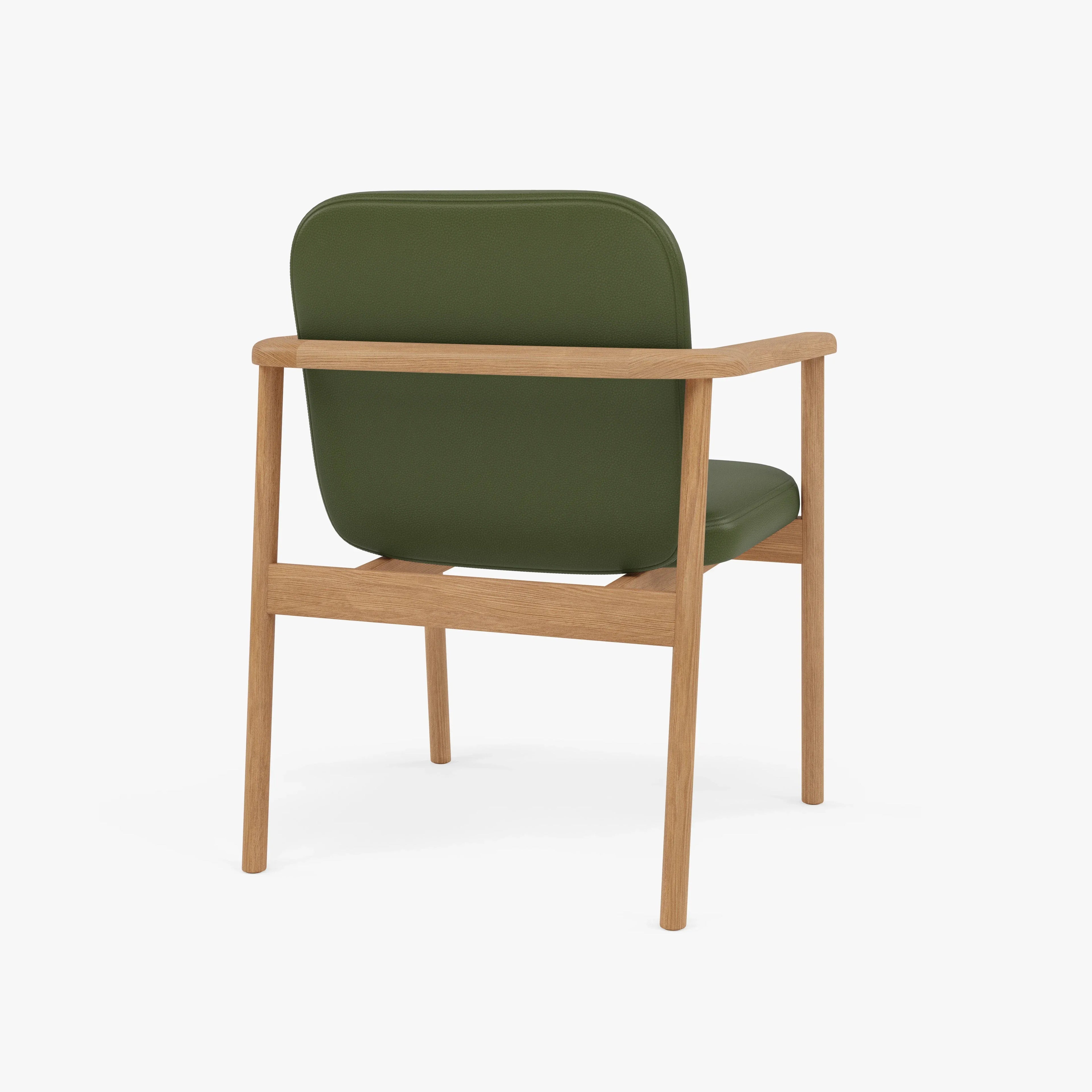 Jackson Dining Chair Green Leather Solid American Oak