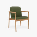 Jackson Dining Chair Green Leather Solid American Oak