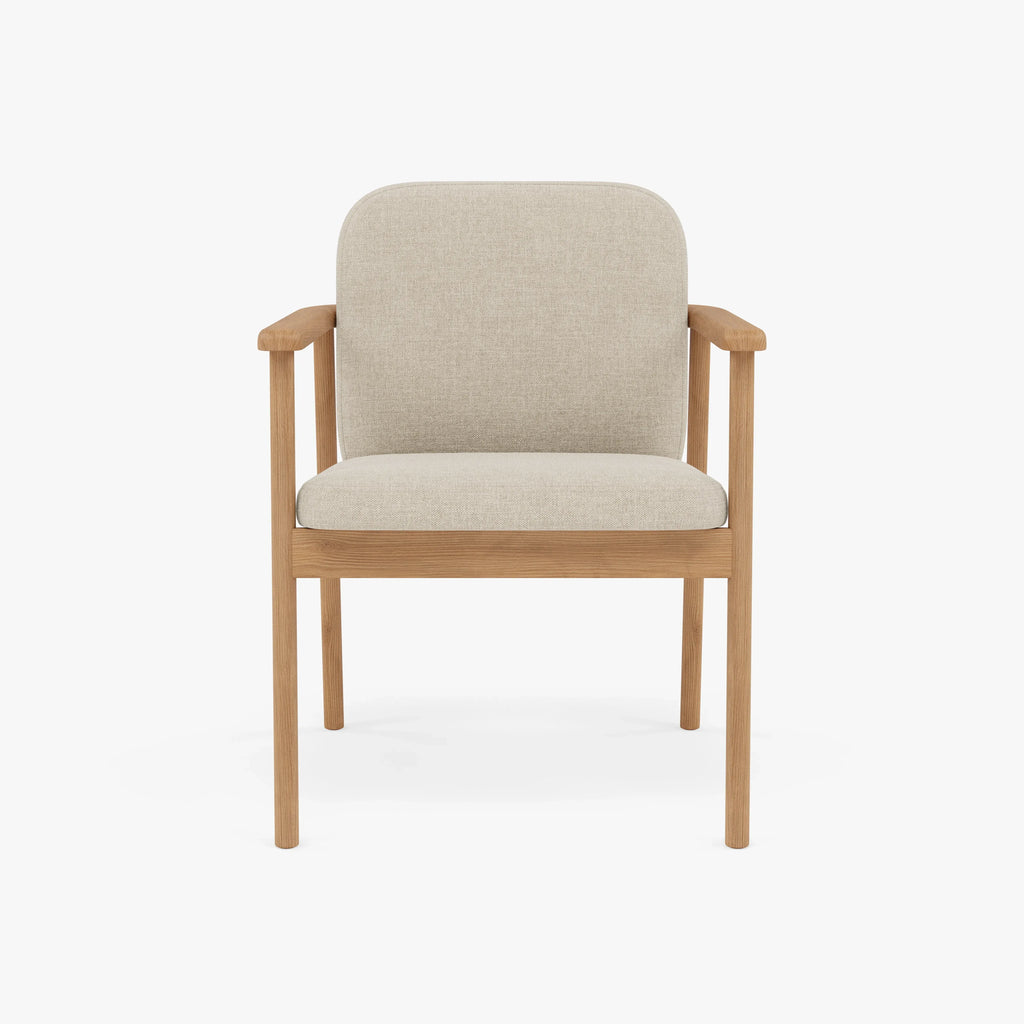 Jackson Dining Chair Oatmeal Beige Fabric Solid American Oak