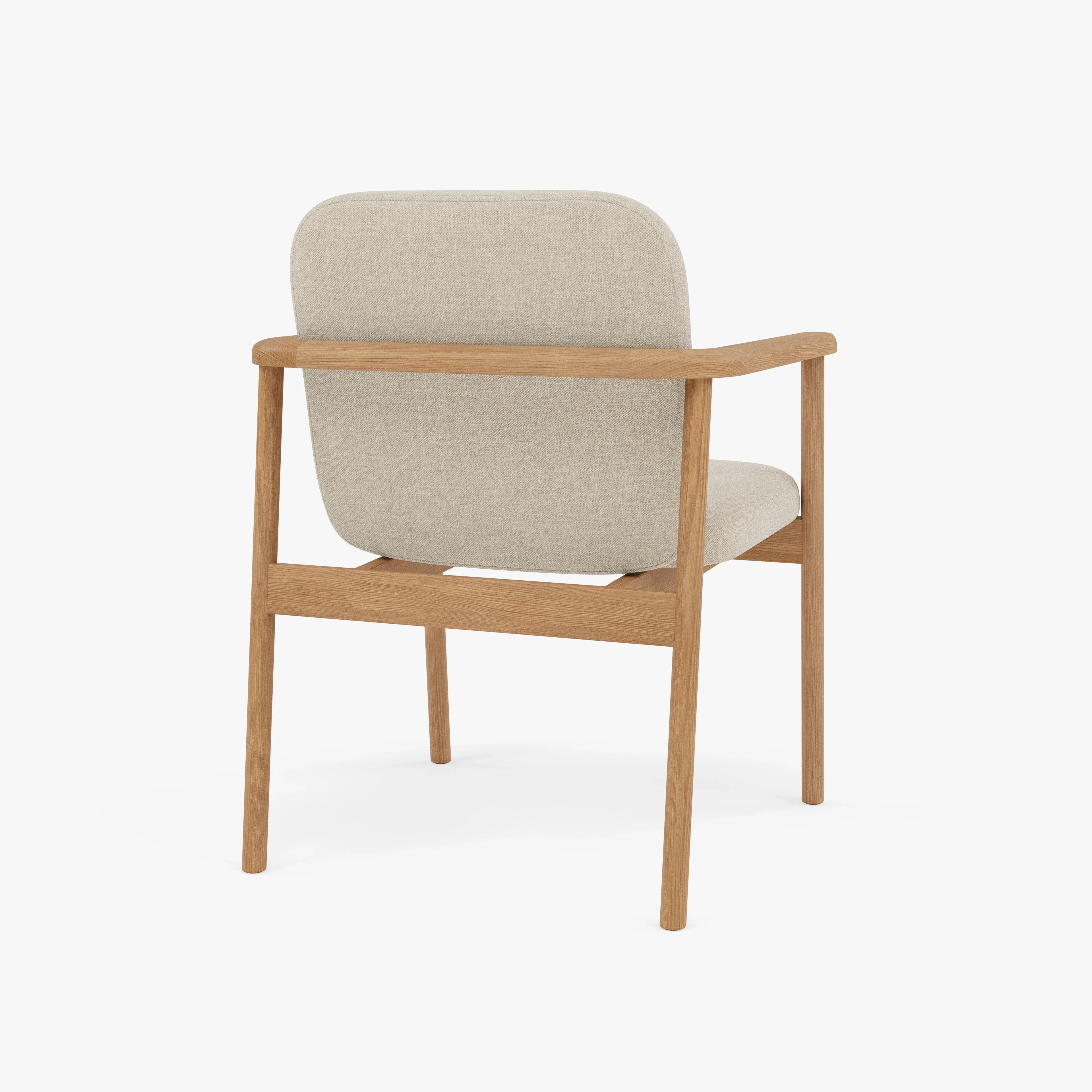 Jackson Dining Chair Oatmeal Beige Fabric Solid American Oak