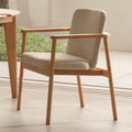 Jackson Dining Chair Oatmeal Beige Fabric Solid American Oak