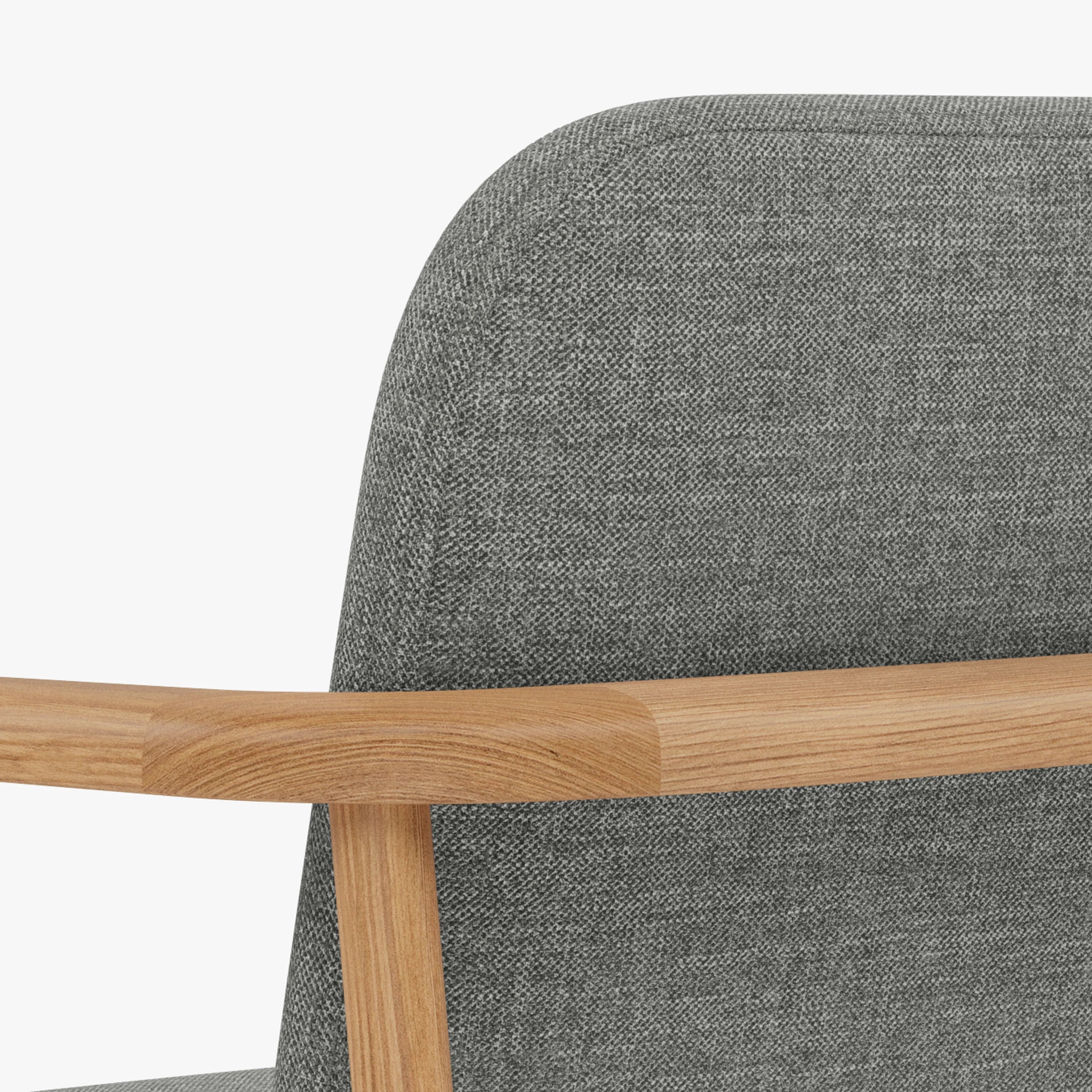 Jackson Dining Chair Pewter Gray Fabric Solid American Oak