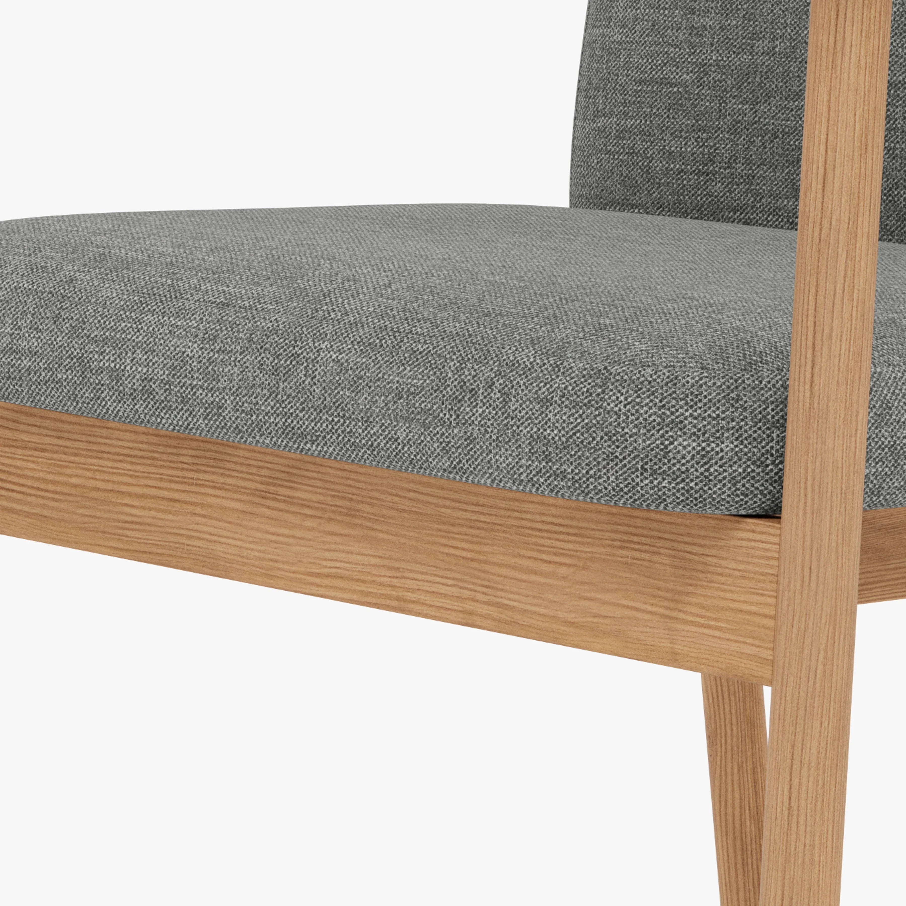 Jackson Dining Chair Pewter Gray Fabric Solid American Oak