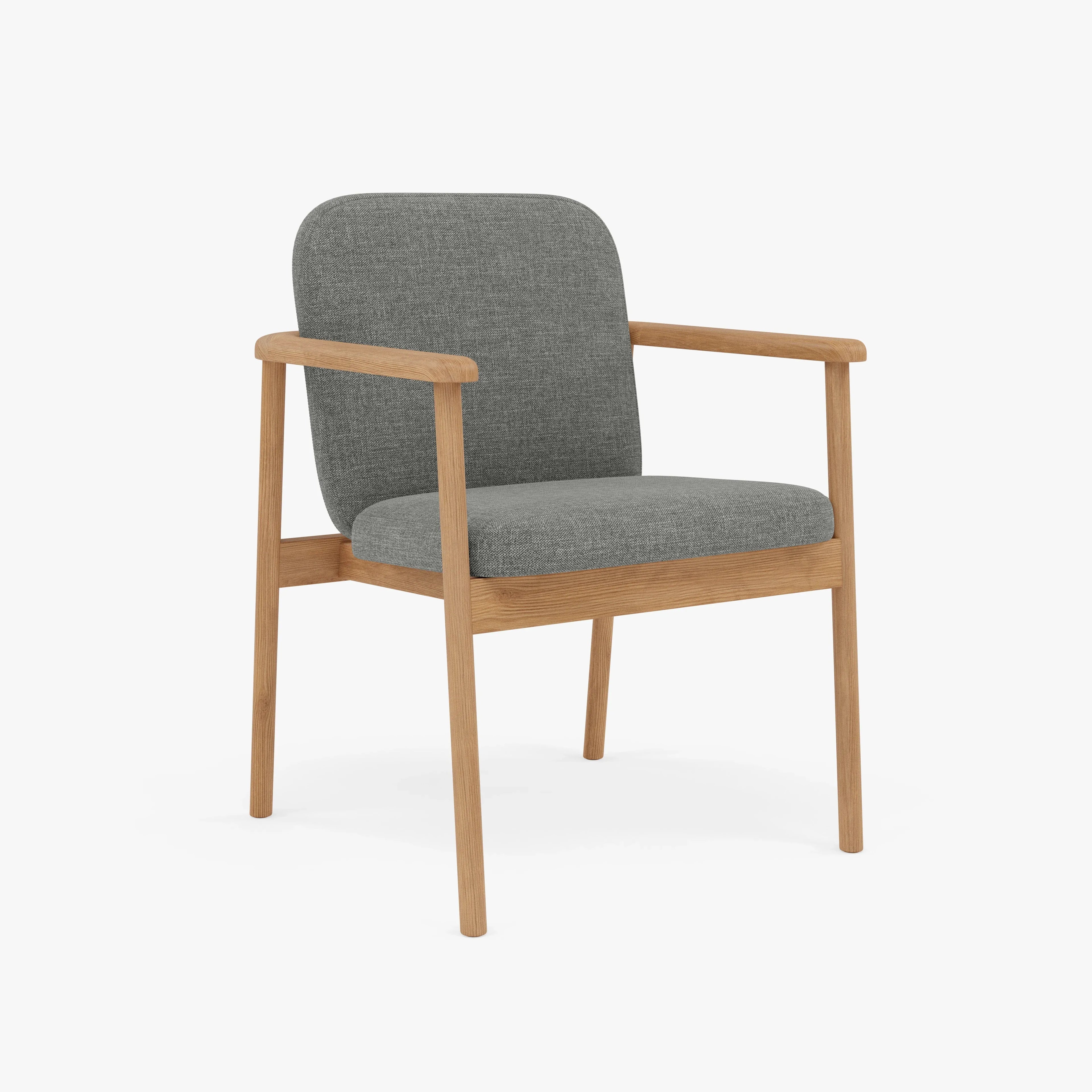 Jackson Dining Chair Pewter Gray Fabric Solid American Oak