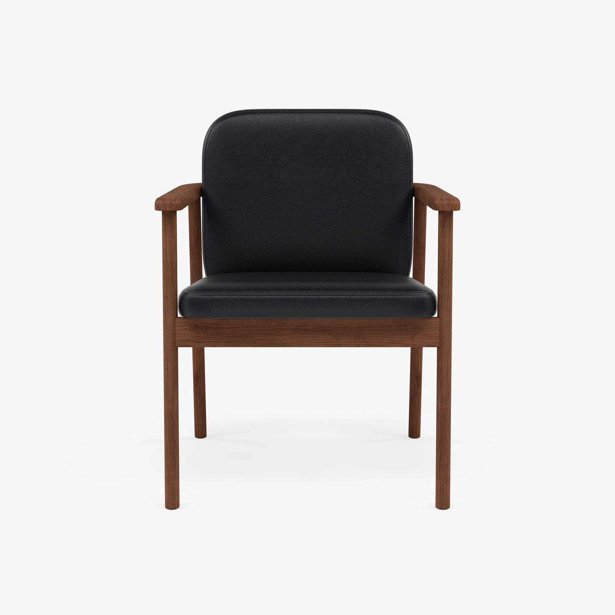 Jackson Dining Chair Black Leather Solid American Walnut