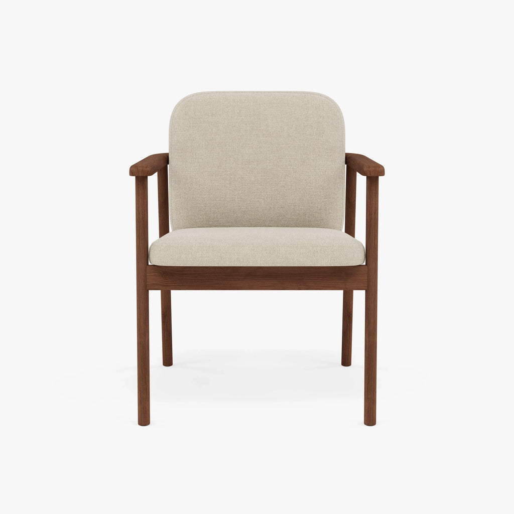 Jackson Dining Chair Oatmeal Beige Fabric Solid American Walnut