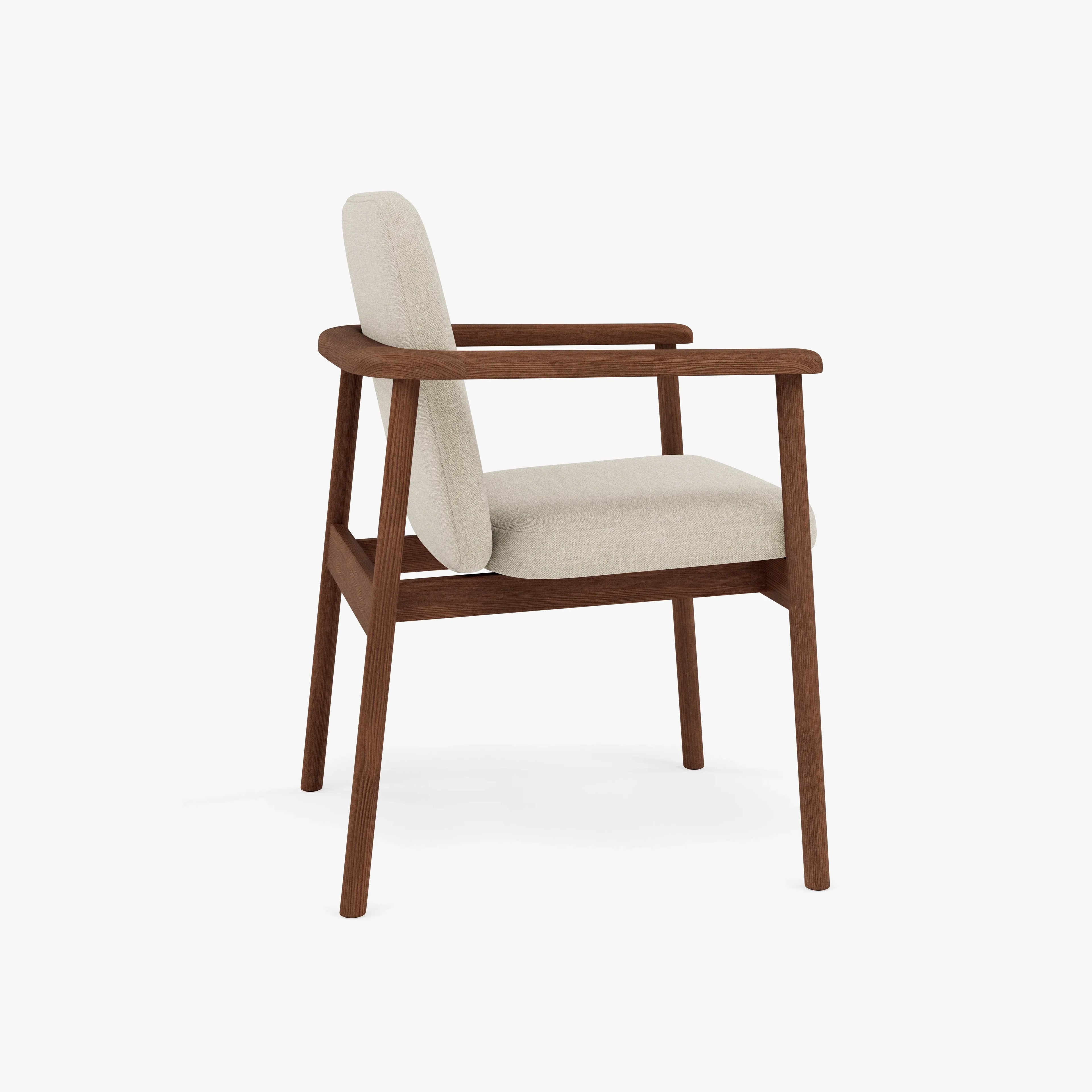 Jackson Dining Chair Oatmeal Beige Fabric Solid American Walnut