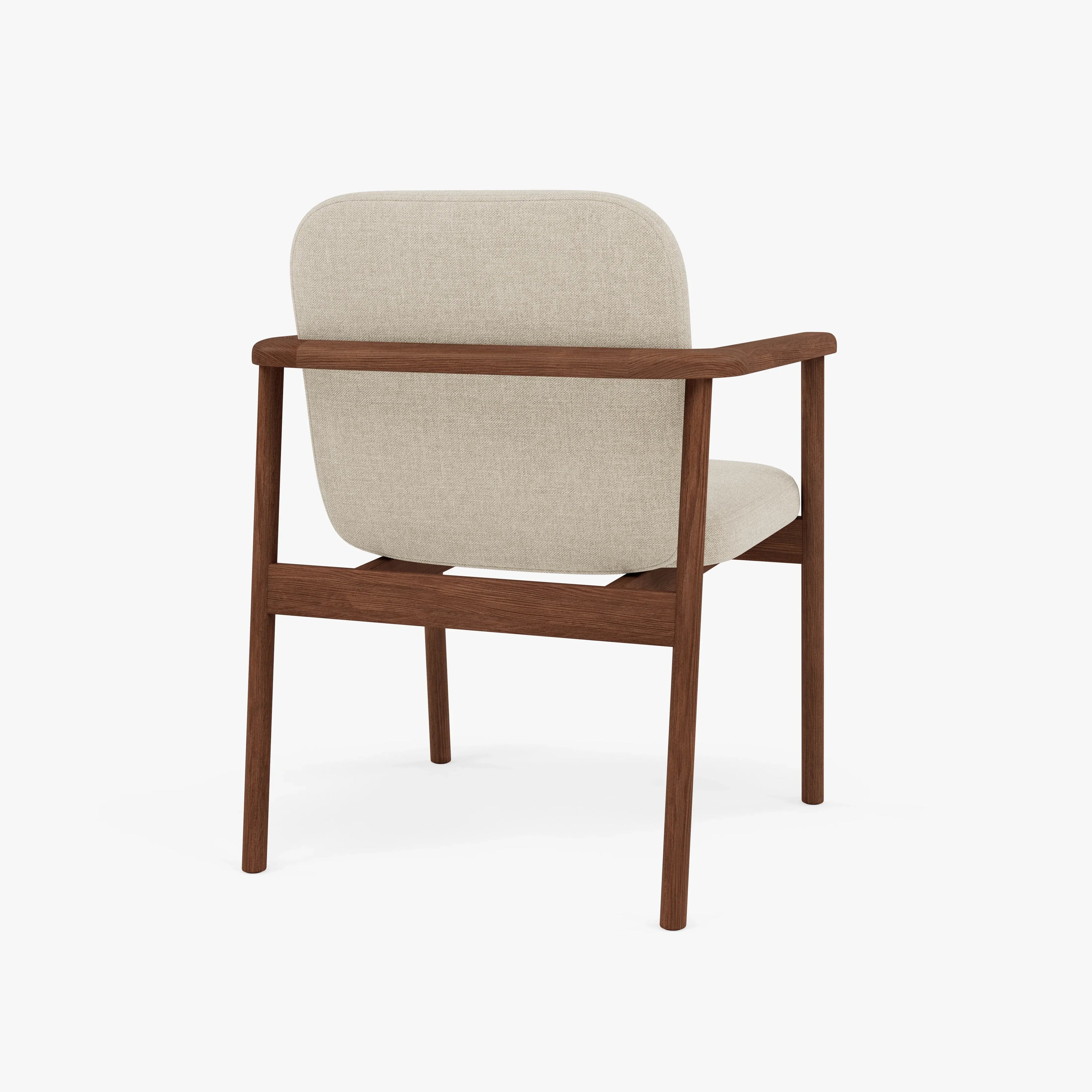 Jackson Dining Chair Oatmeal Beige Fabric Solid American Walnut