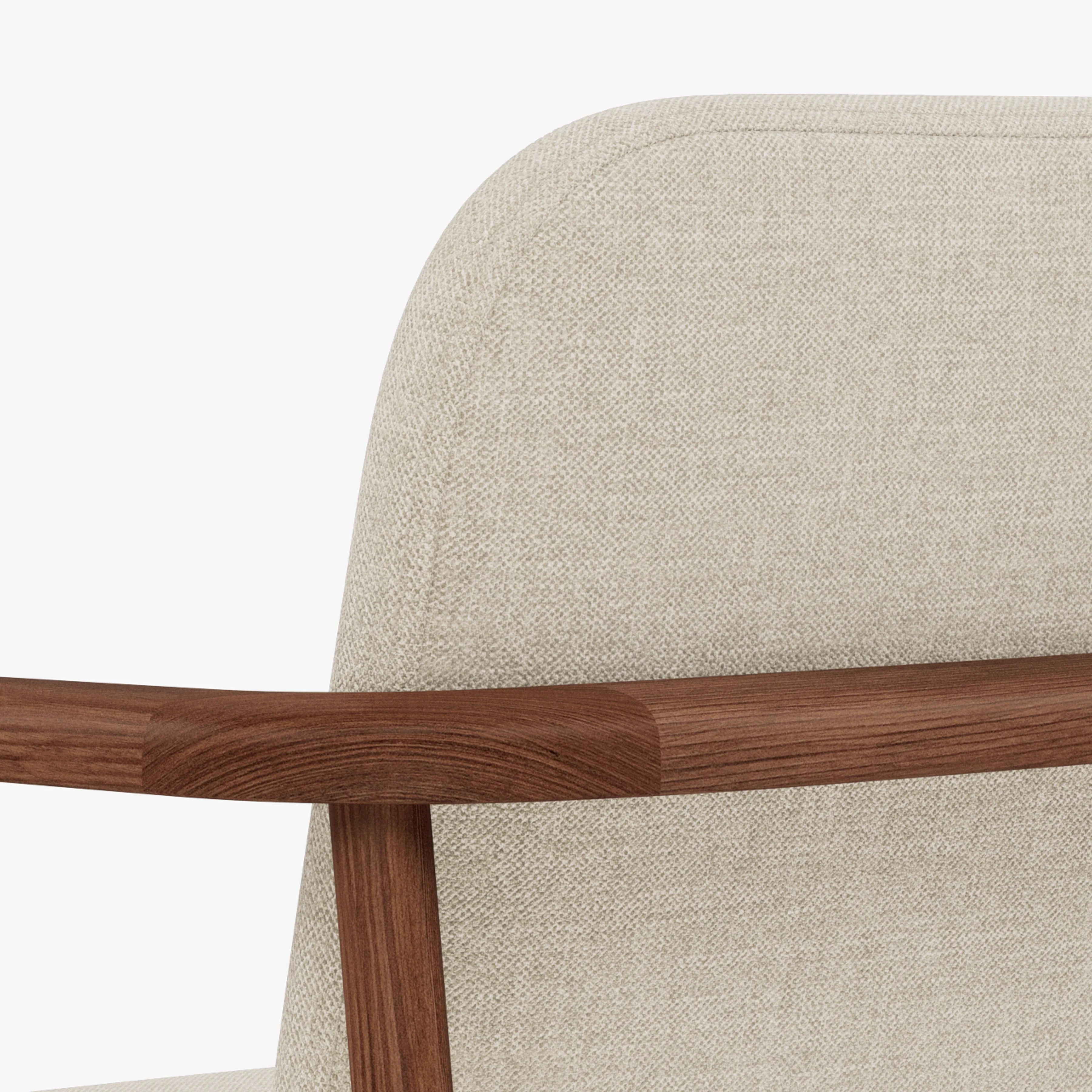 Jackson Dining Chair Oatmeal Beige Fabric Solid American Walnut