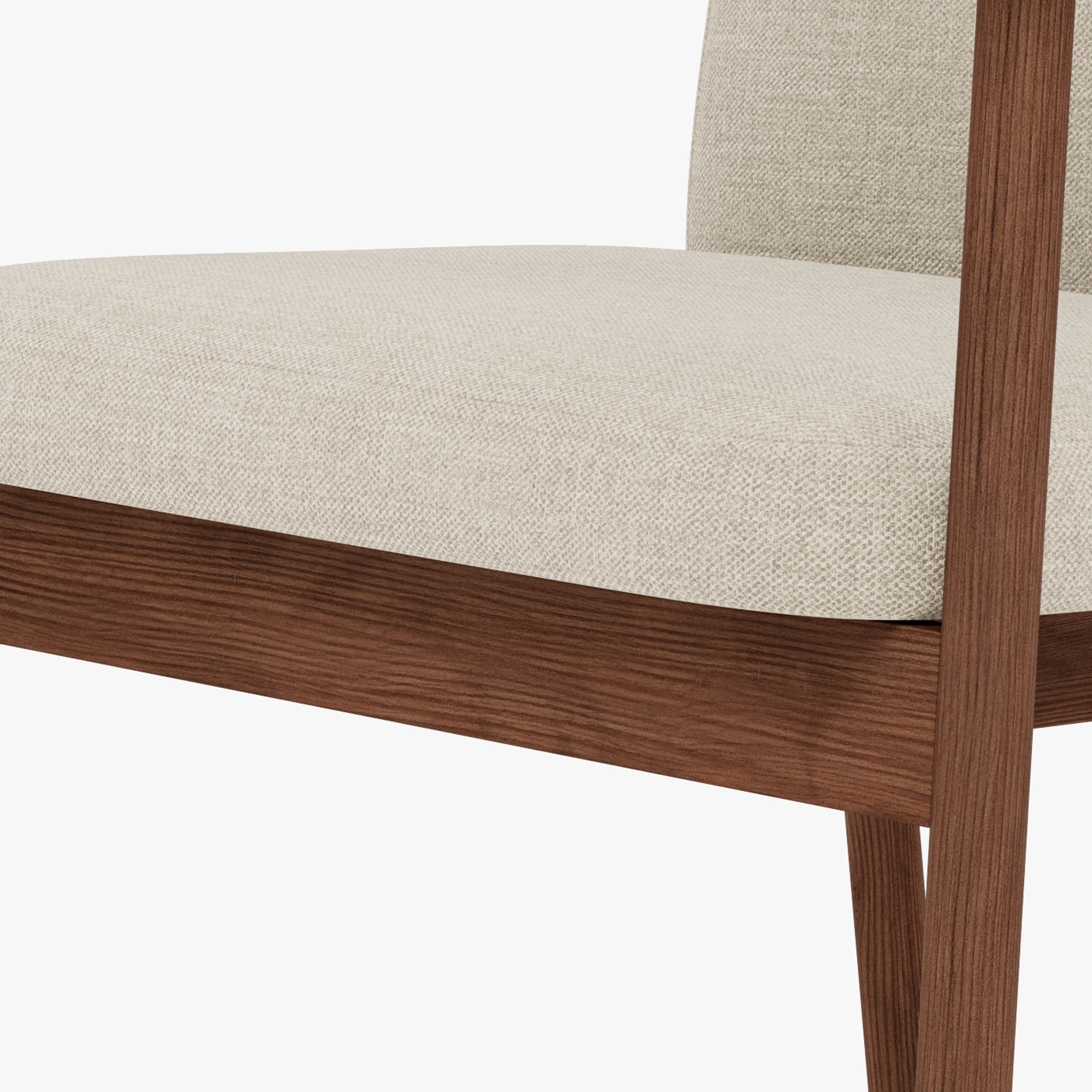 Jackson Dining Chair Oatmeal Beige Fabric Solid American Walnut
