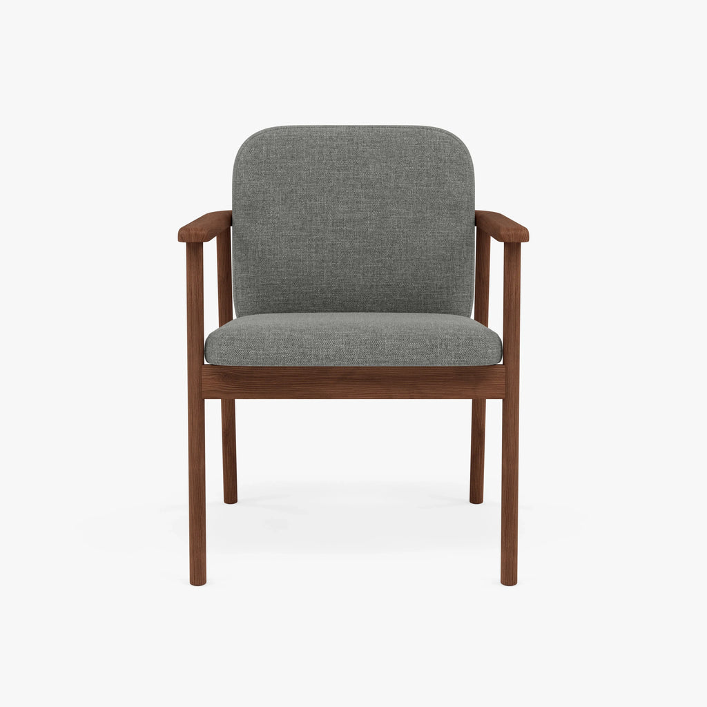 Jackson Dining Chair Pewter Gray Fabric Solid American Walnut