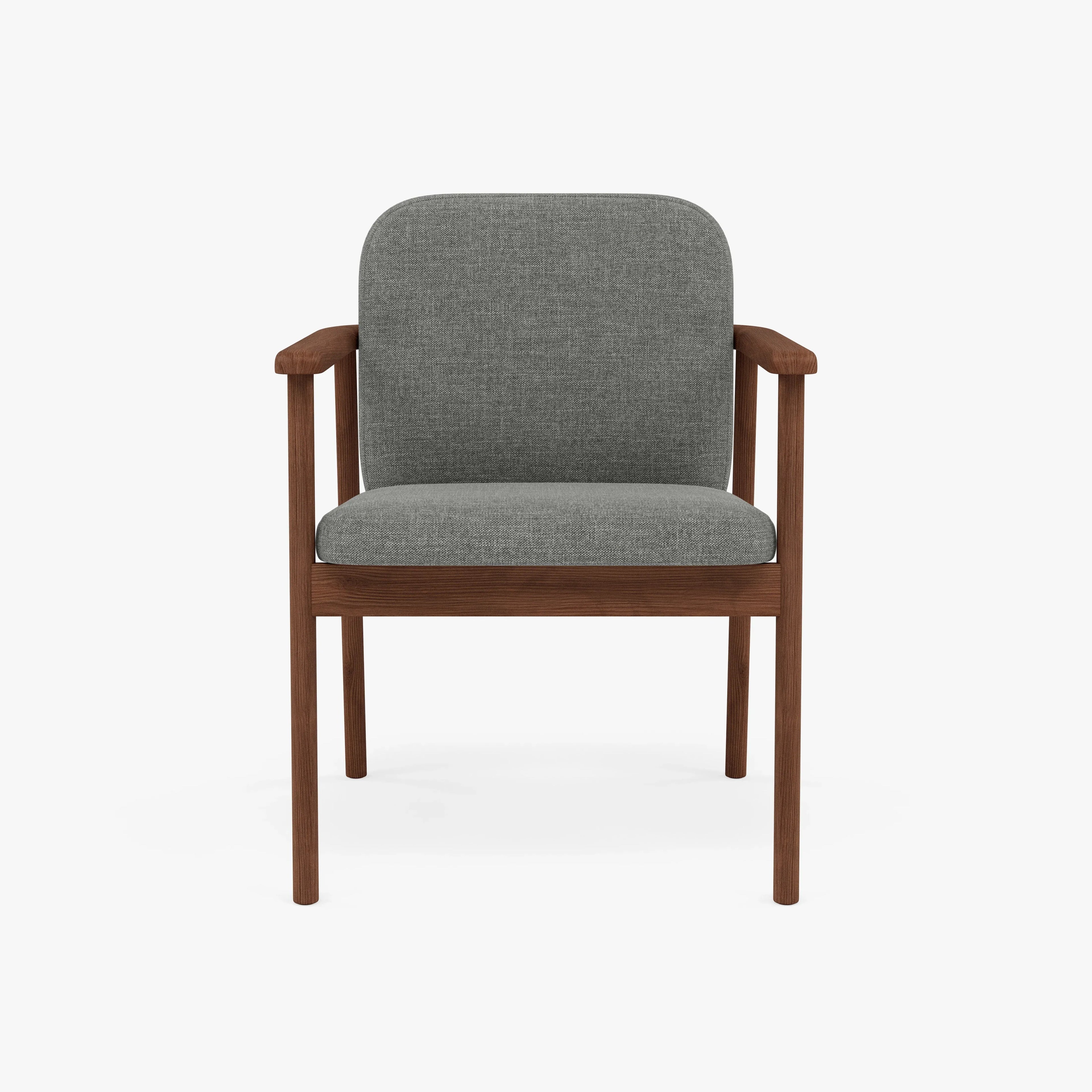 Jackson Dining Chair Pewter Gray Fabric Solid American Walnut