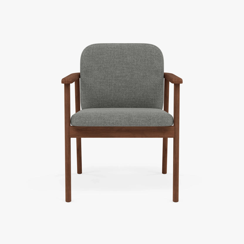 Jackson Dining Chair Pewter Gray Fabric Solid American Walnut