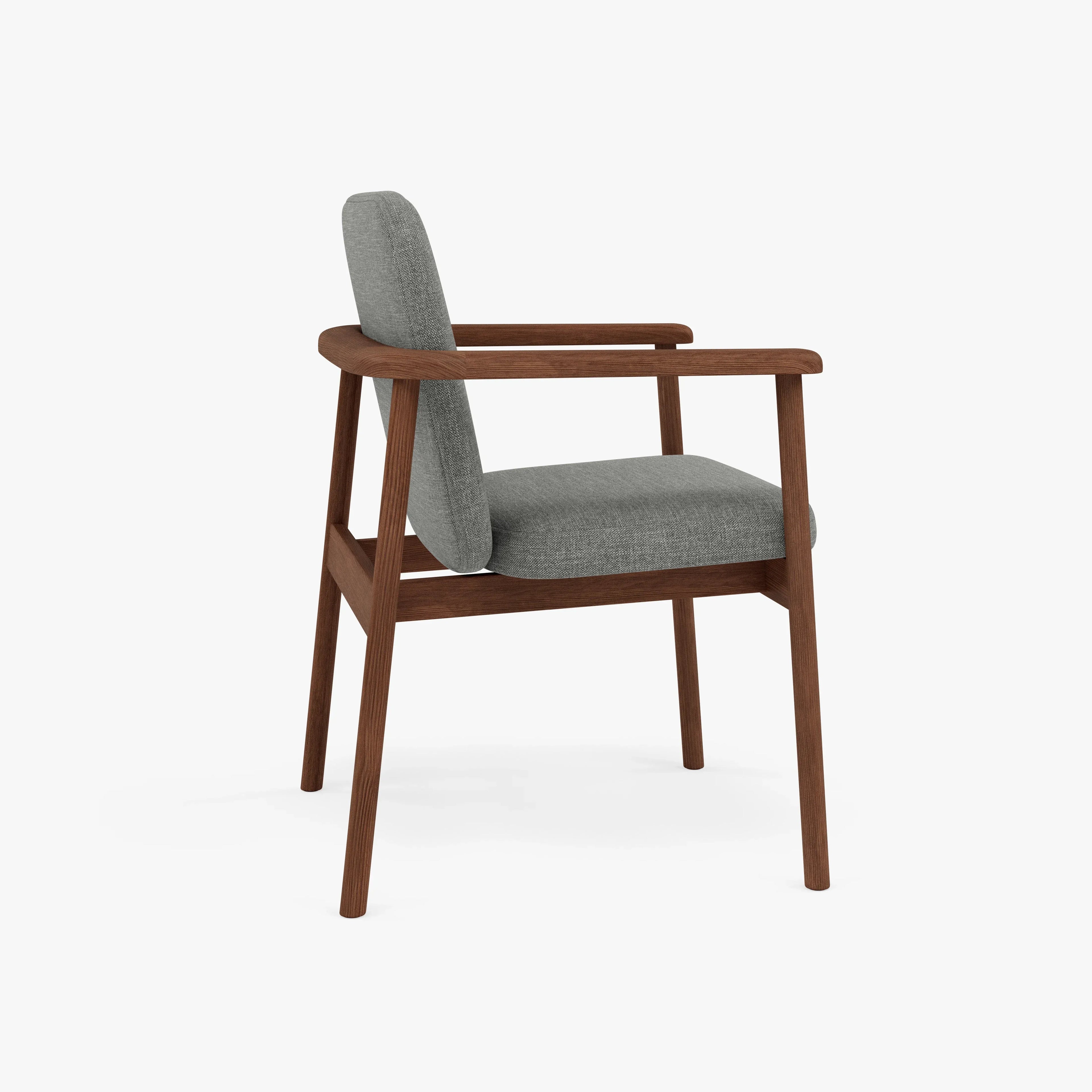 Jackson Dining Chair Pewter Gray Fabric Solid American Walnut