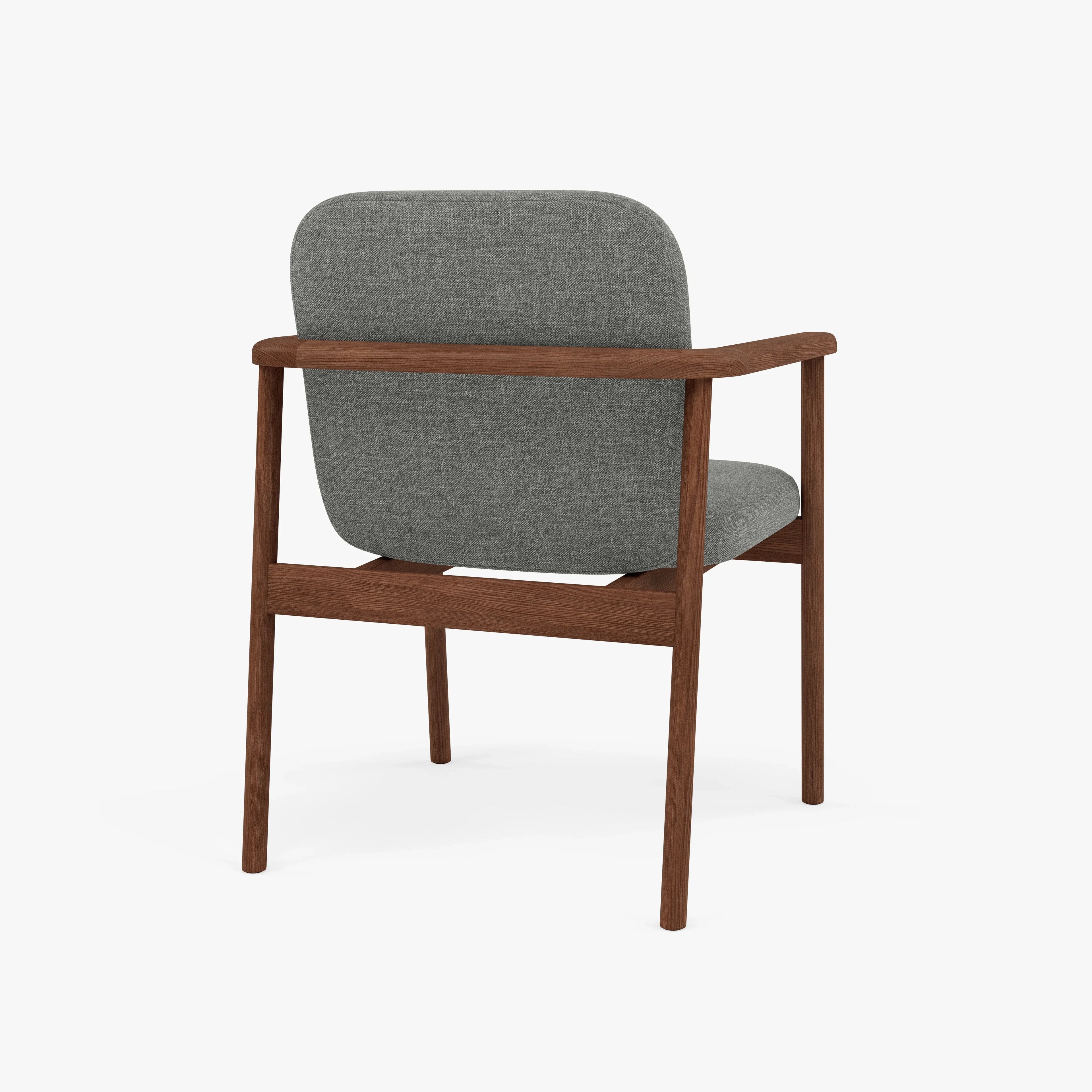 Jackson Dining Chair Pewter Gray Fabric Solid American Walnut