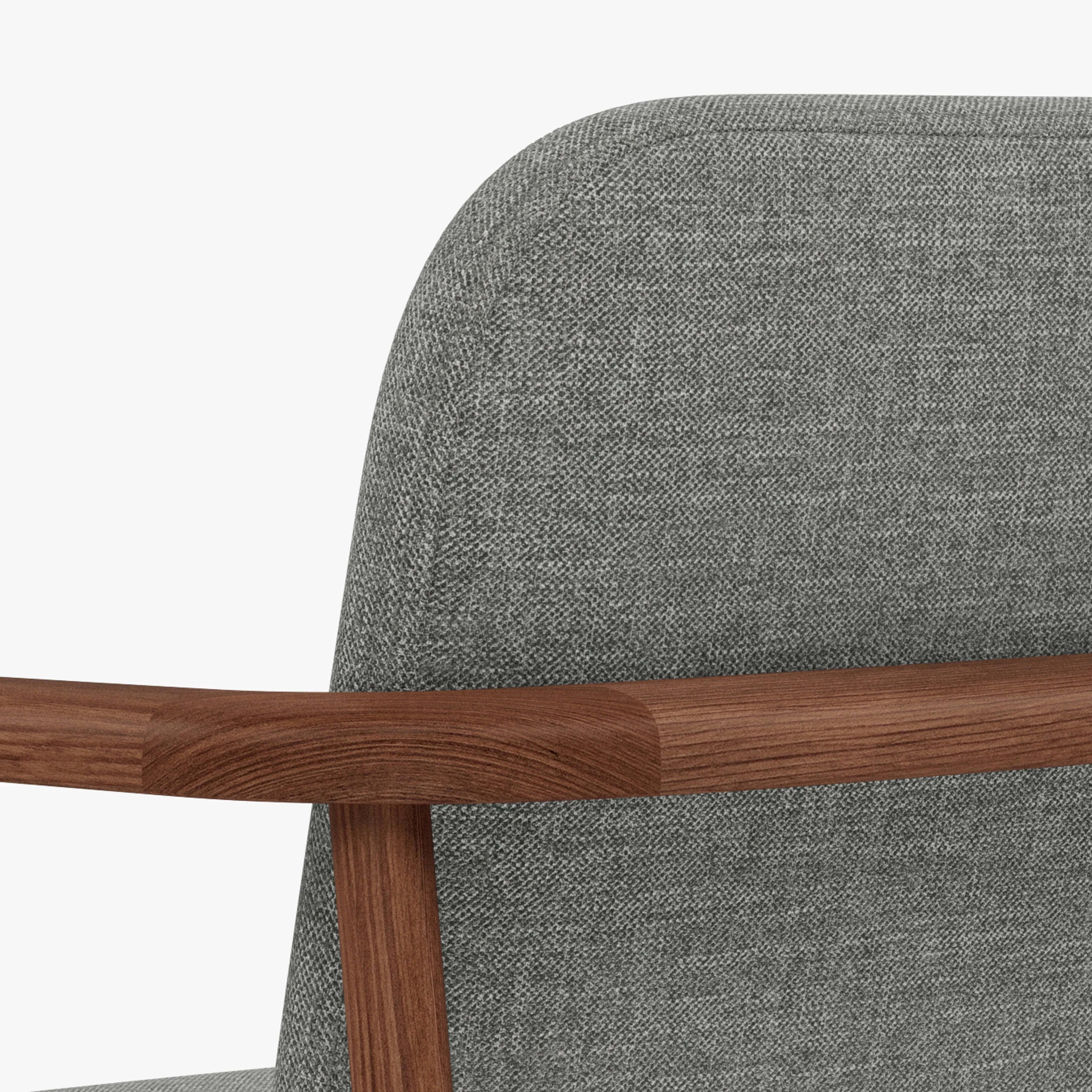 Jackson Dining Chair Pewter Gray Fabric Solid American Walnut