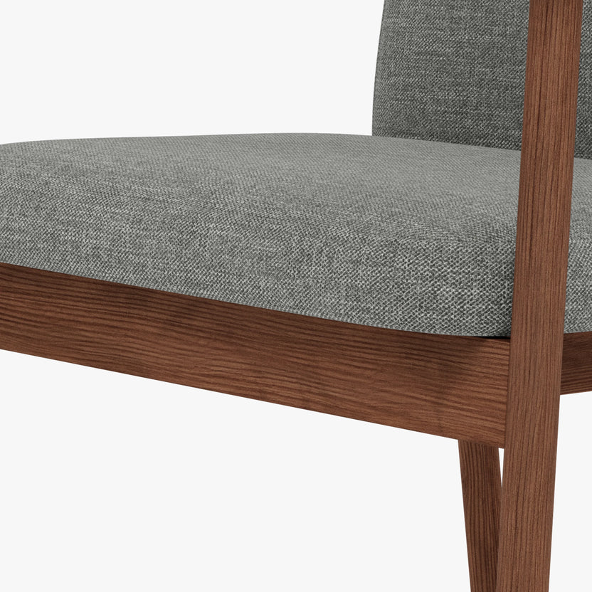 Jackson Dining Chair Pewter Gray Fabric Solid American Walnut