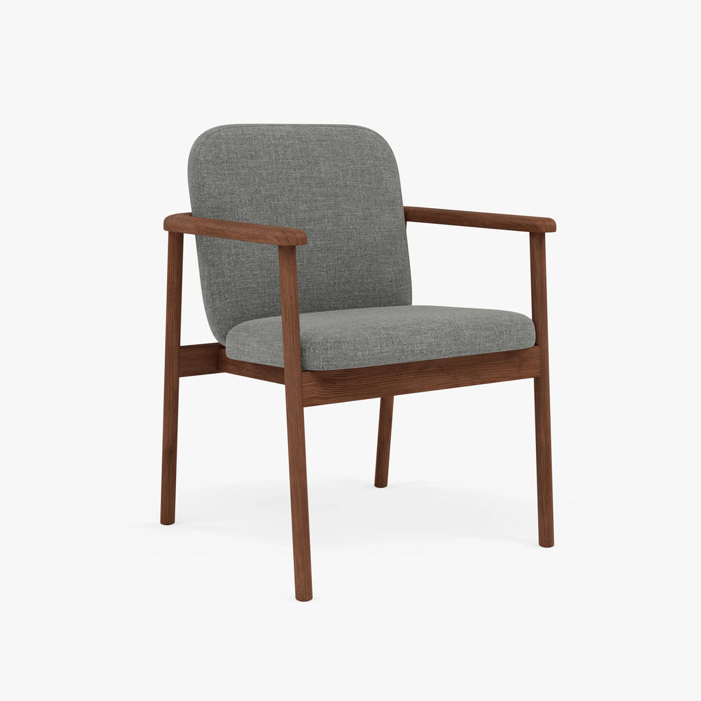 Jackson Dining Chair Pewter Gray Fabric Solid American Walnut