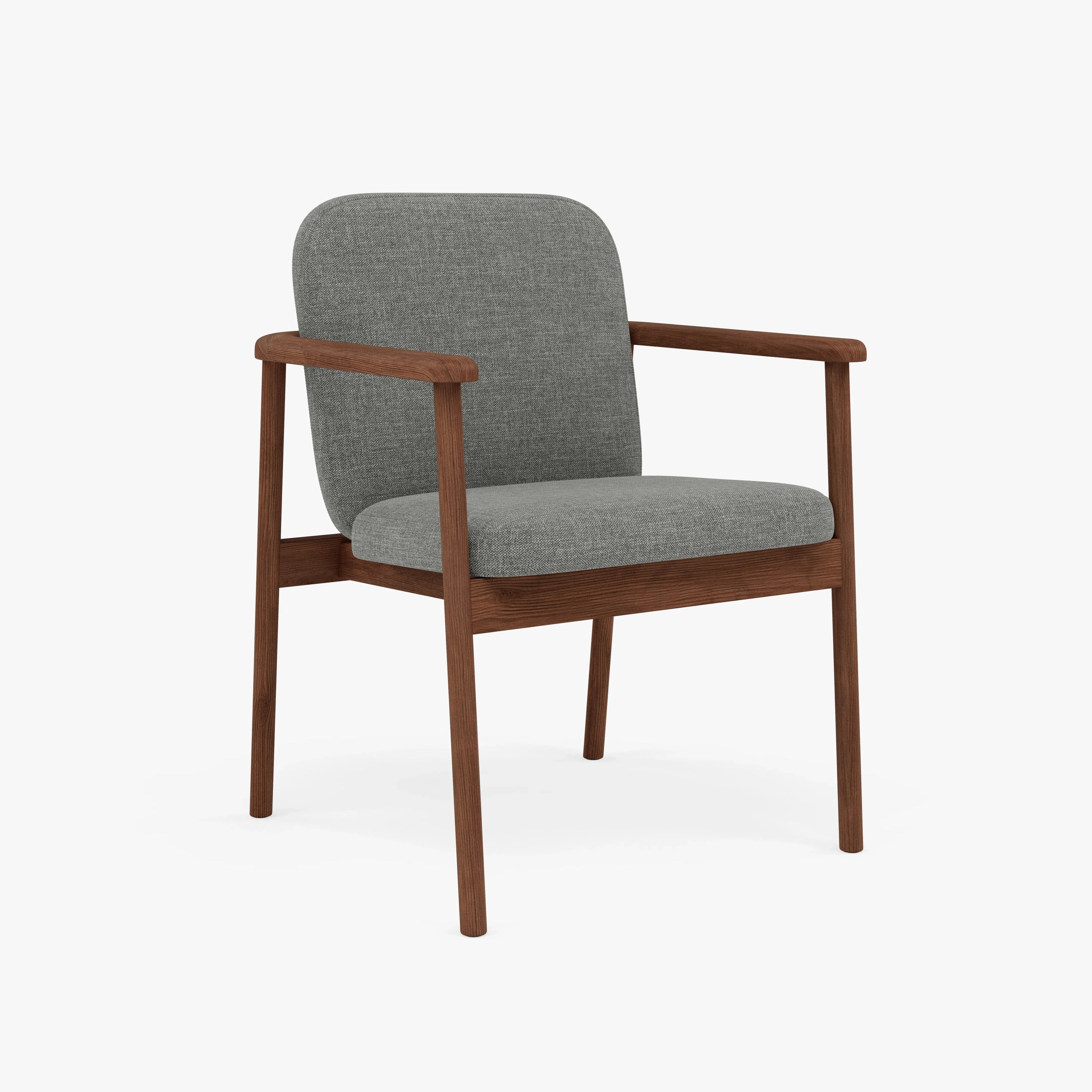 Jackson Dining Chair Pewter Gray Fabric Solid American Walnut