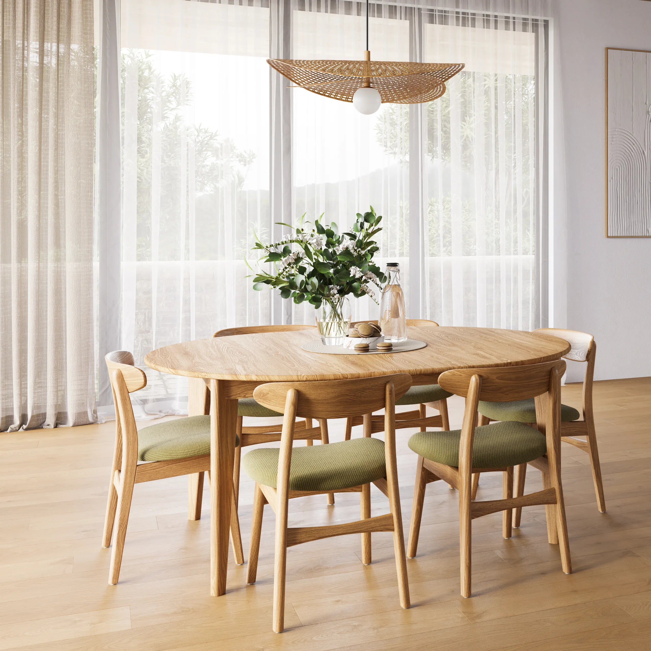 Jackson Dining Table Round Extendable 51-67" x 51" Solid American Oak
