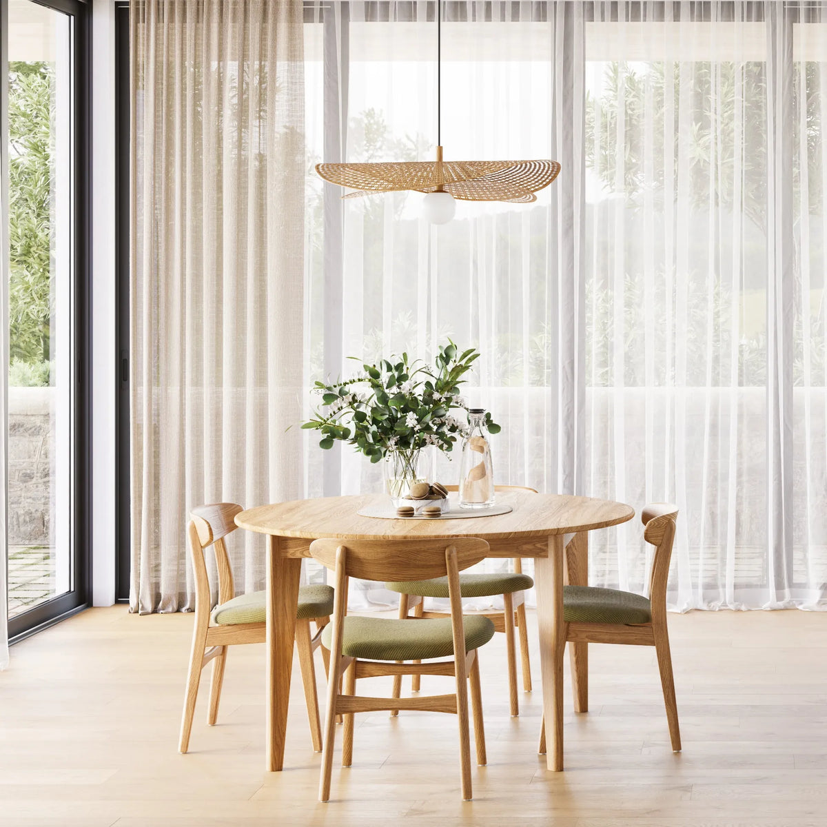 Jackson Dining Table Round Extendable 51-67" x 51" Solid American Oak