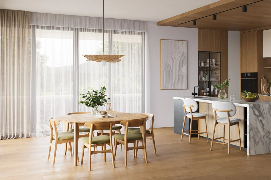 Jackson Dining Table Round Extendable 51-67" x 51" Solid American Oak