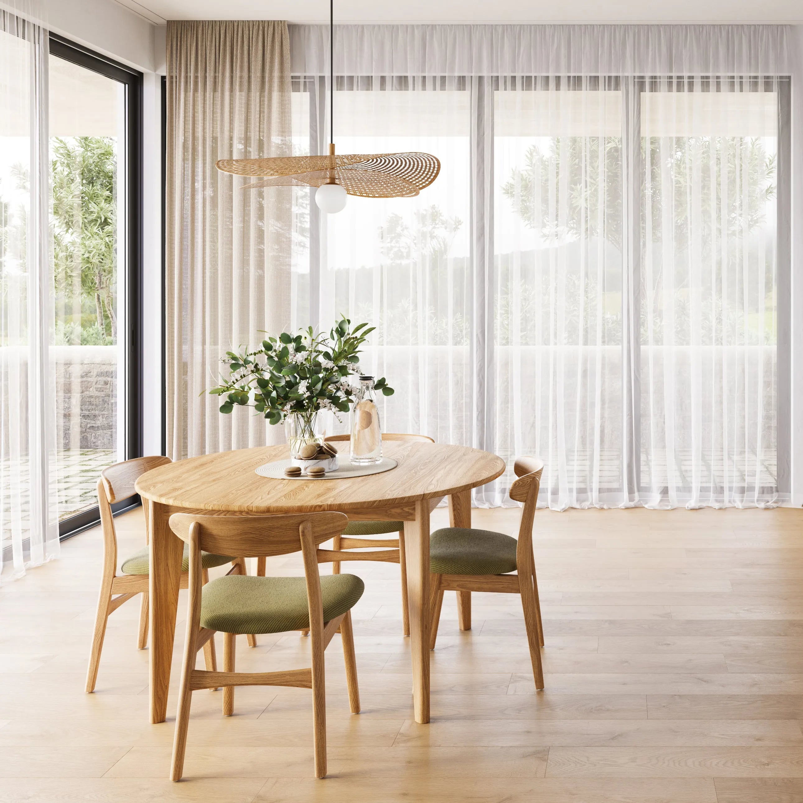 Jackson Dining Table Round Extendable 51-67" x 51" Solid American Oak
