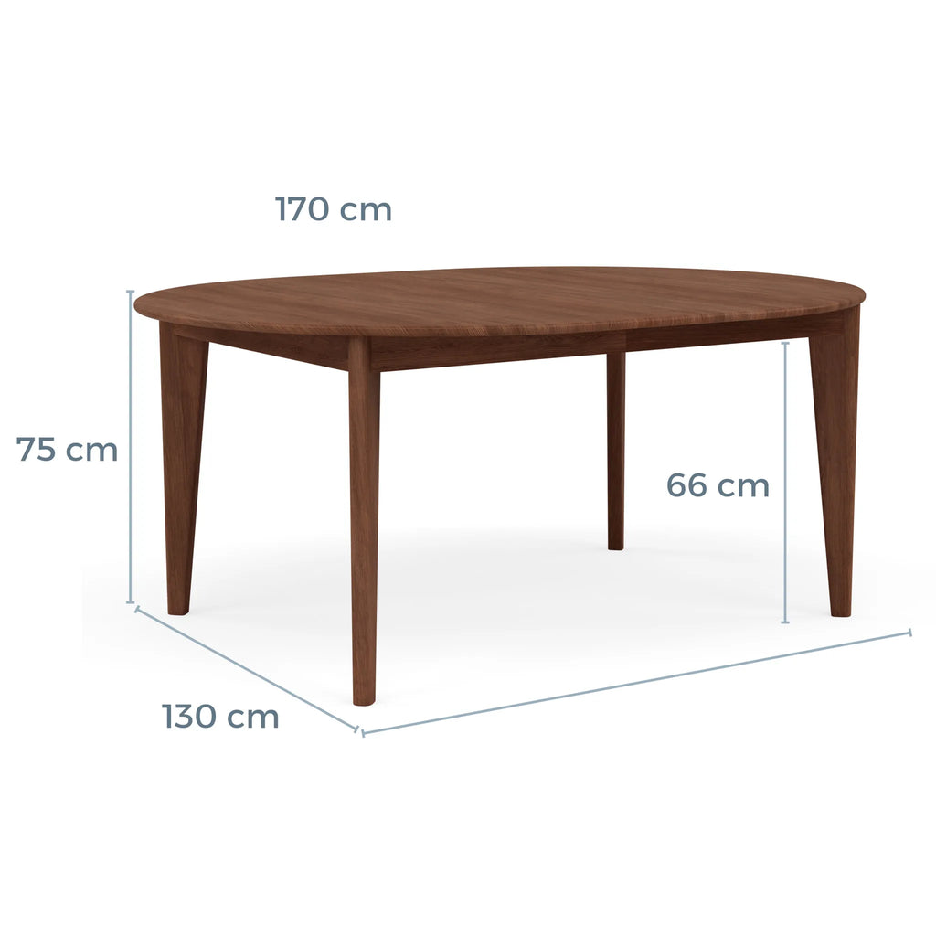 Jackson Dining Table Round Extendable 51-67" x 51" Solid American Walnut