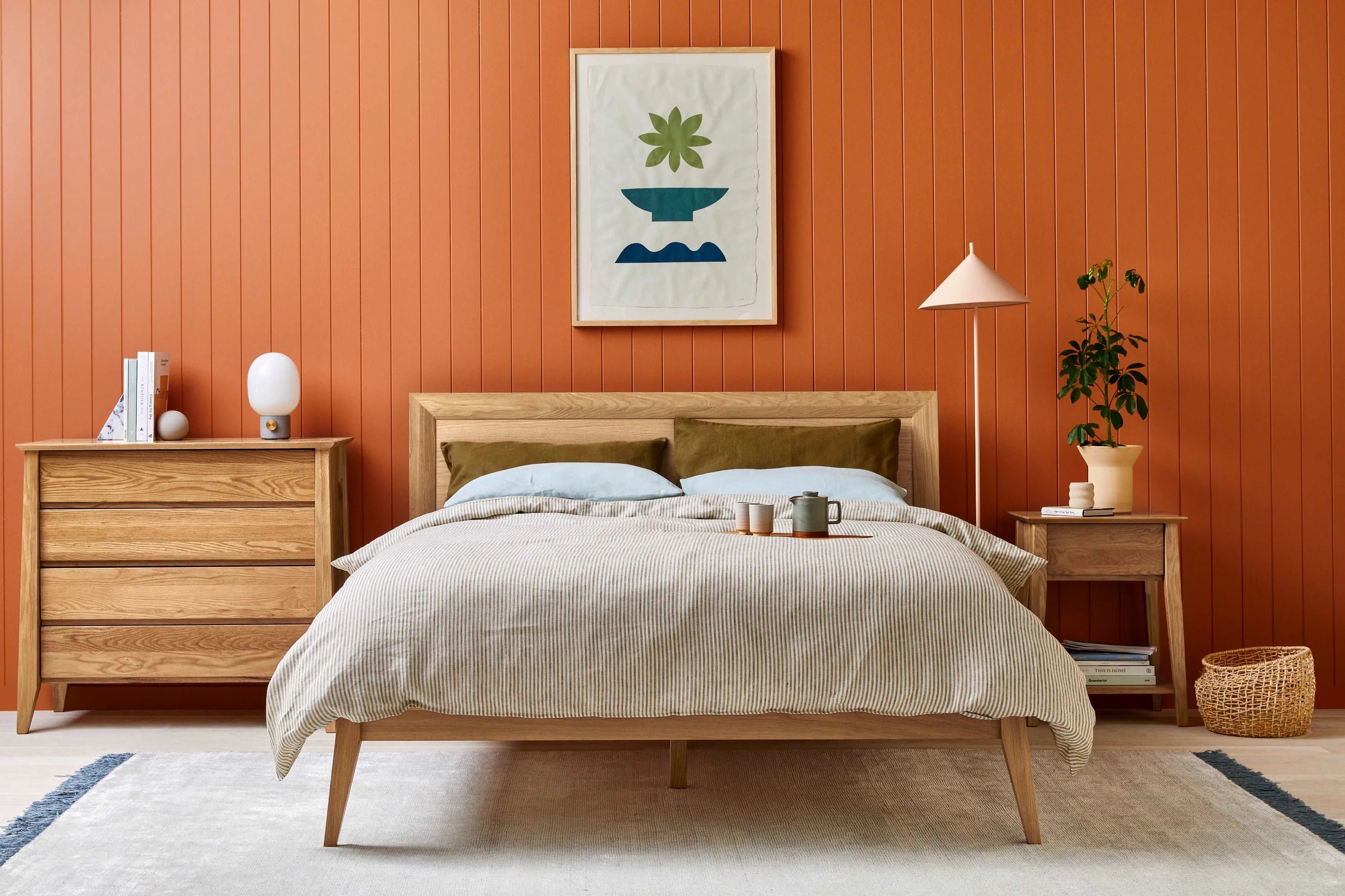 Jolanda Bed Frame King Solid American Oak