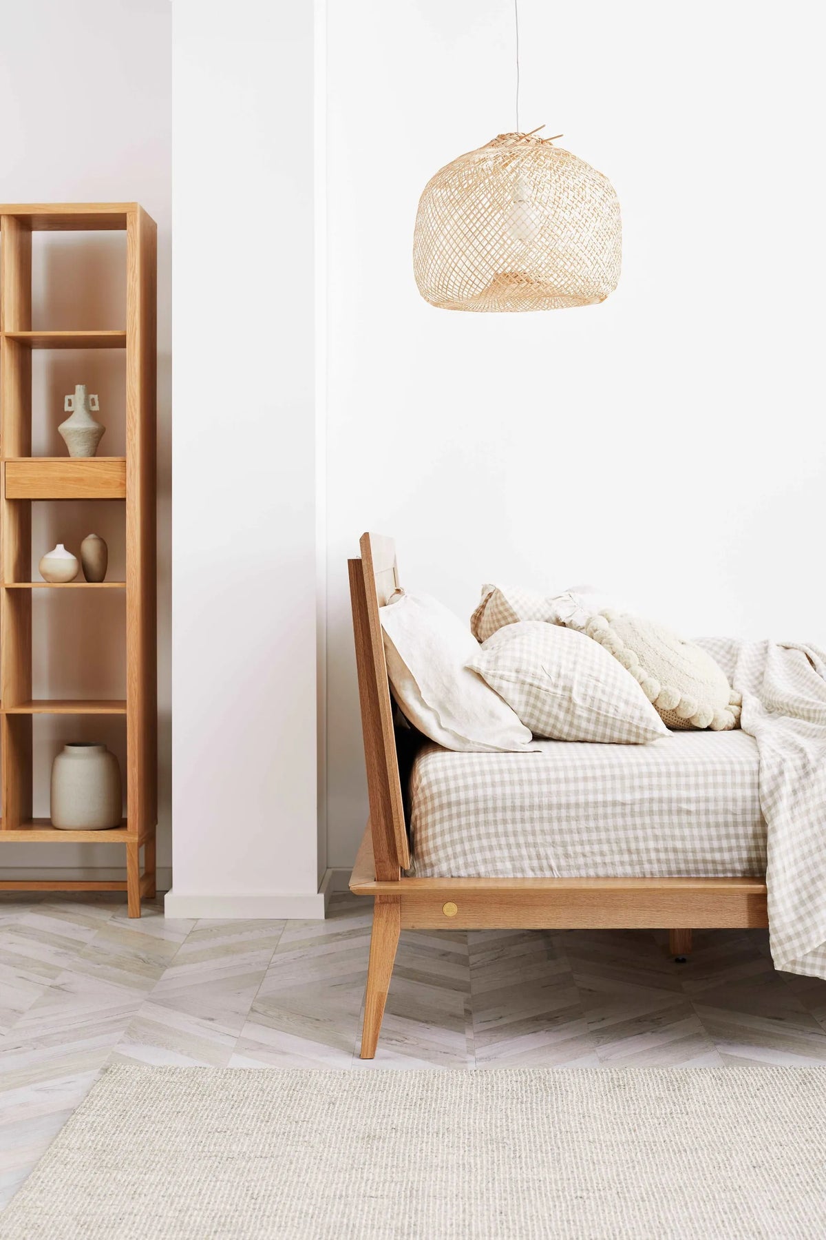 Jolanda Bed Frame King Solid American Oak