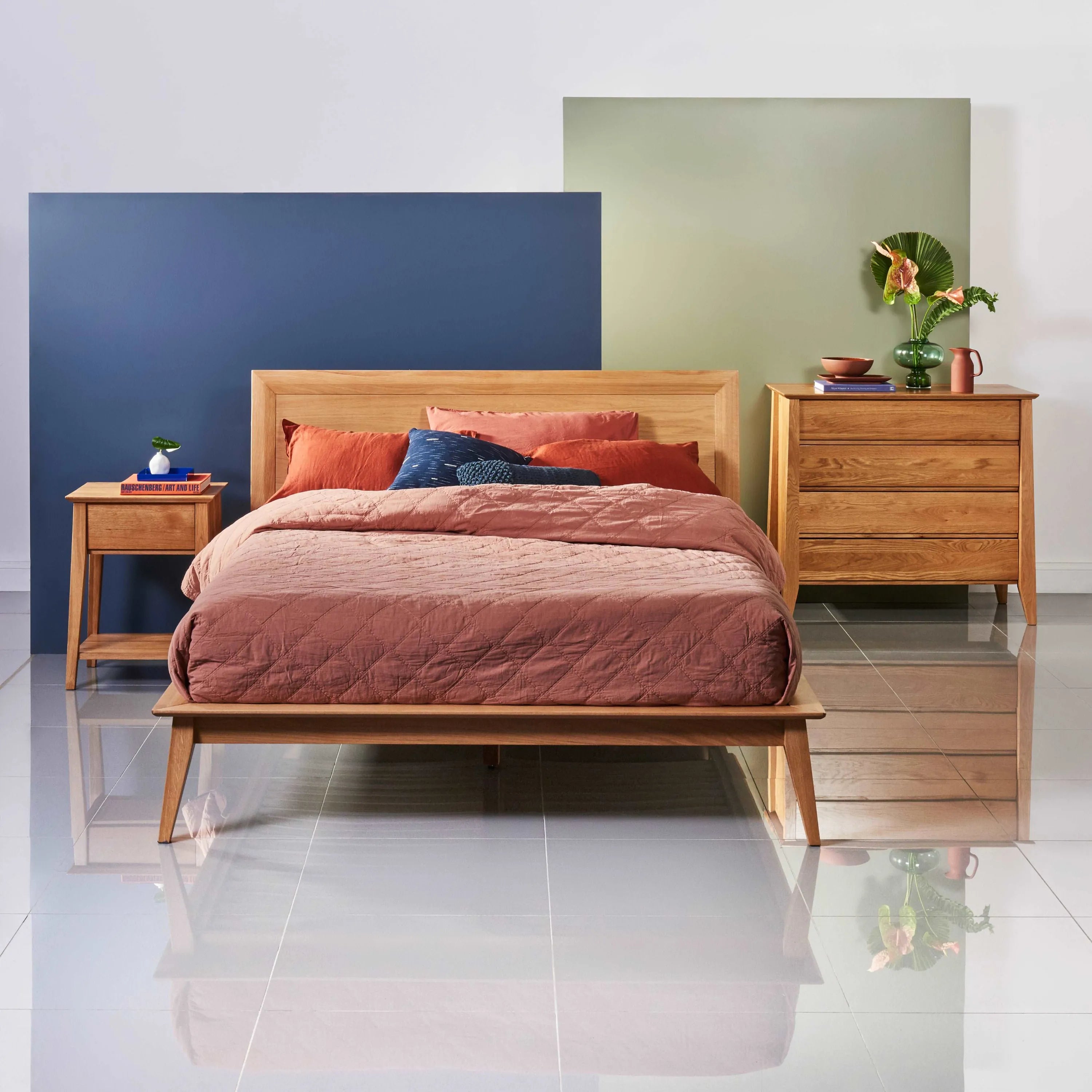 Jolanda Bed Frame King Solid American Oak