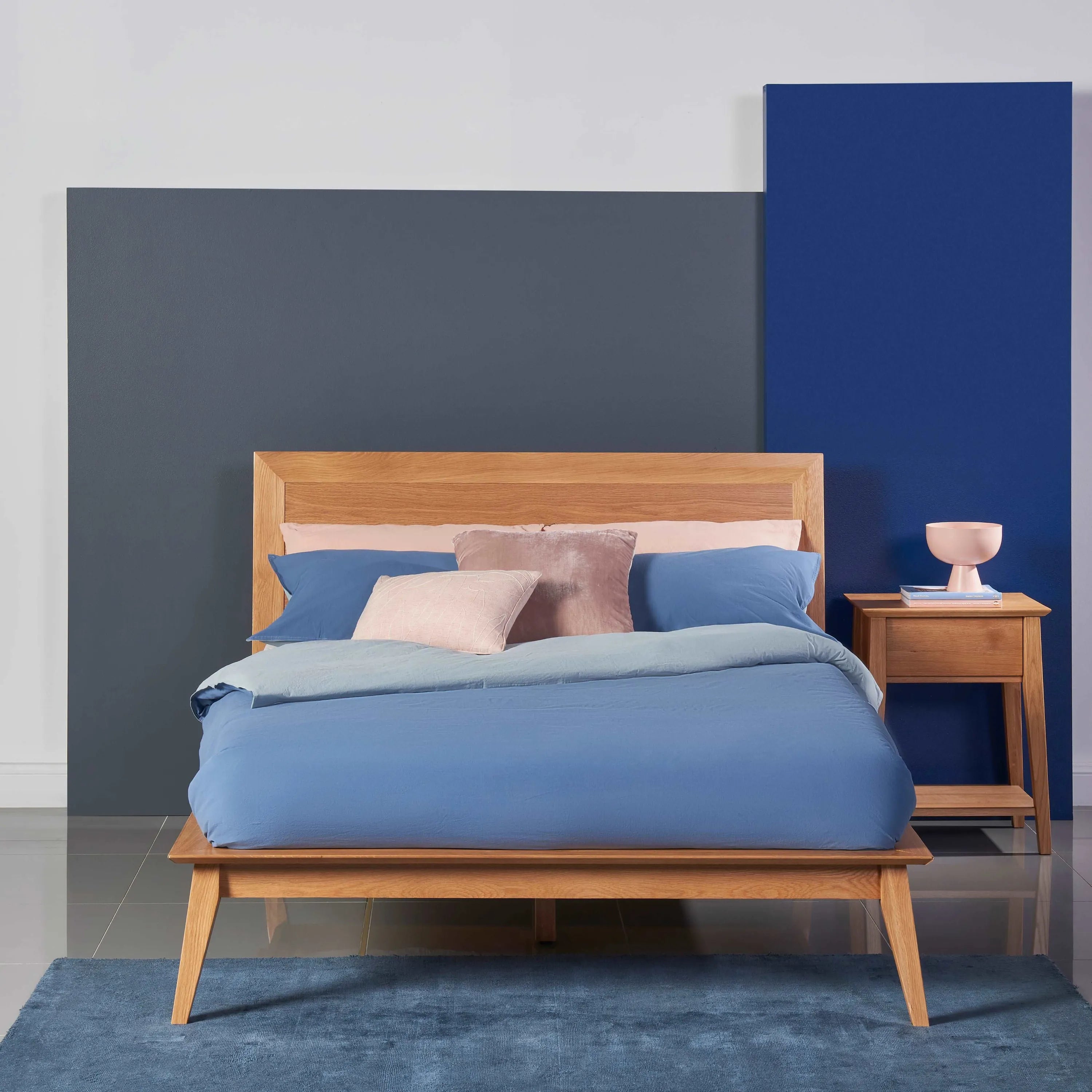 Jolanda Bed Frame King Solid American Oak