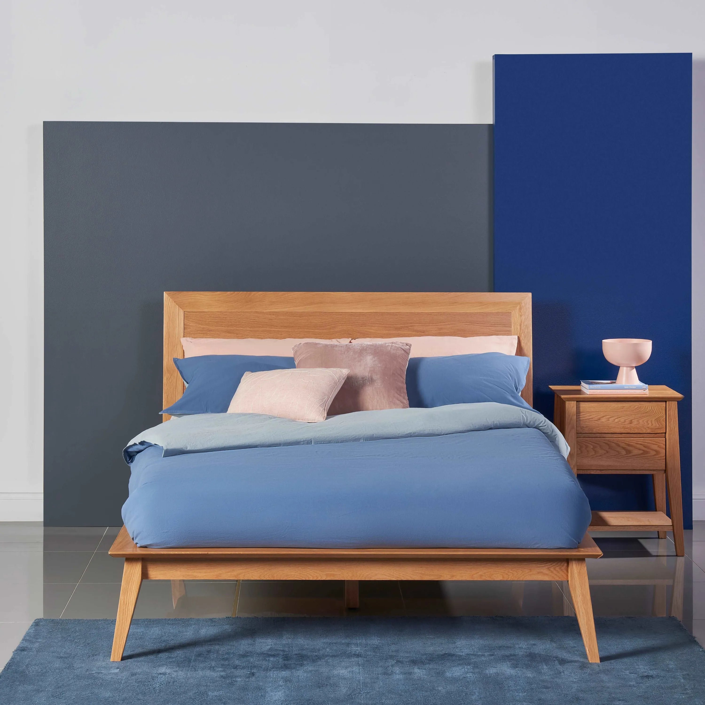 Jolanda Bed Frame King Solid American Oak