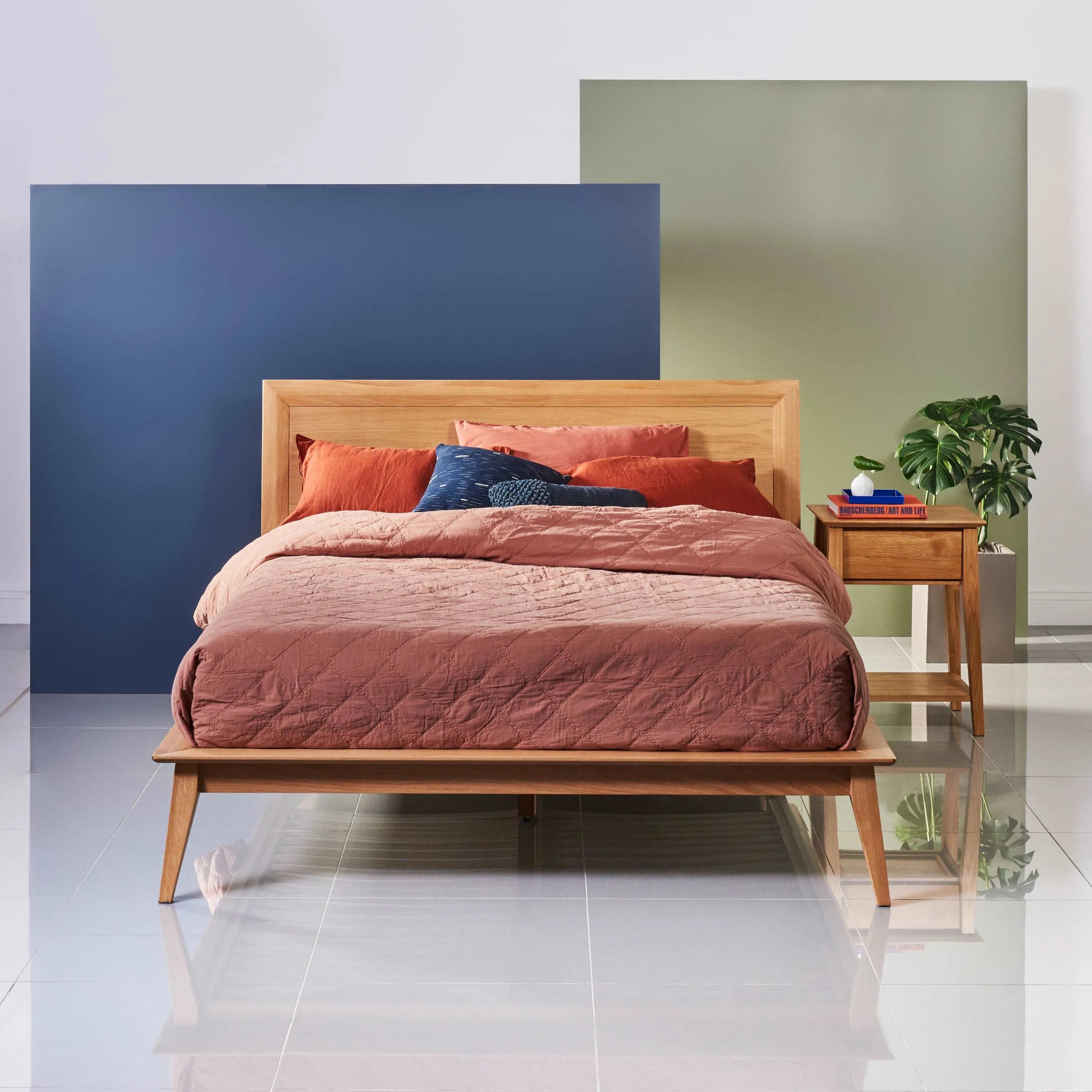 Jolanda Bed Frame King Solid American Oak