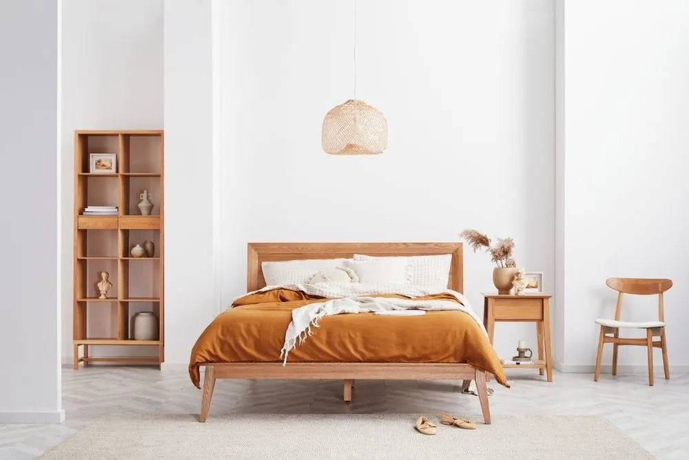 Jolanda Bed Frame Queen Solid American Oak