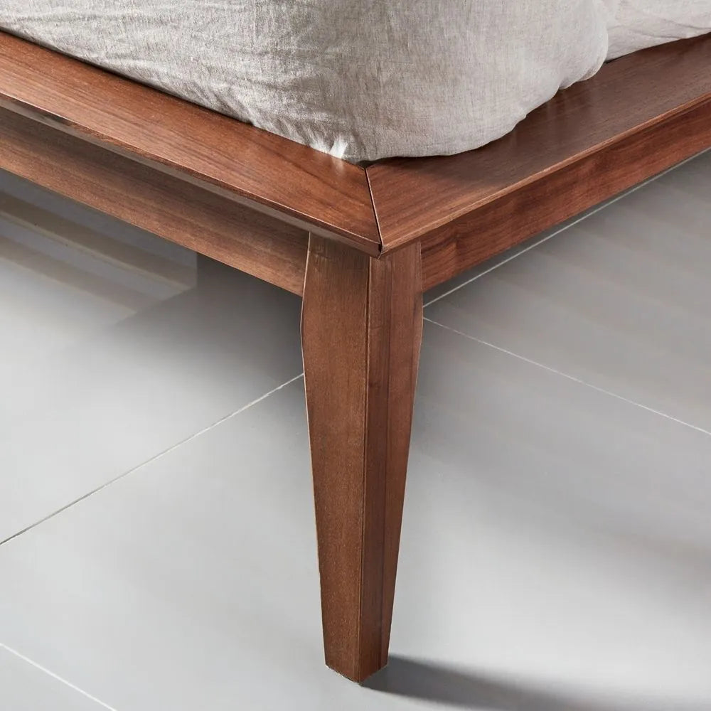 Jolanda Bed Frame Queen Solid American Walnut