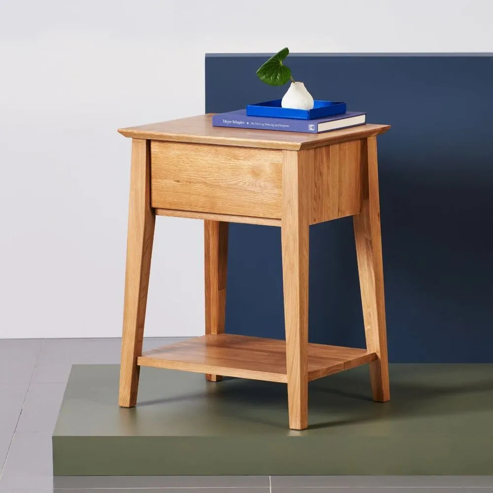 Jolanda Nightstand 1 Drawer 20" x 16" Solid American Oak