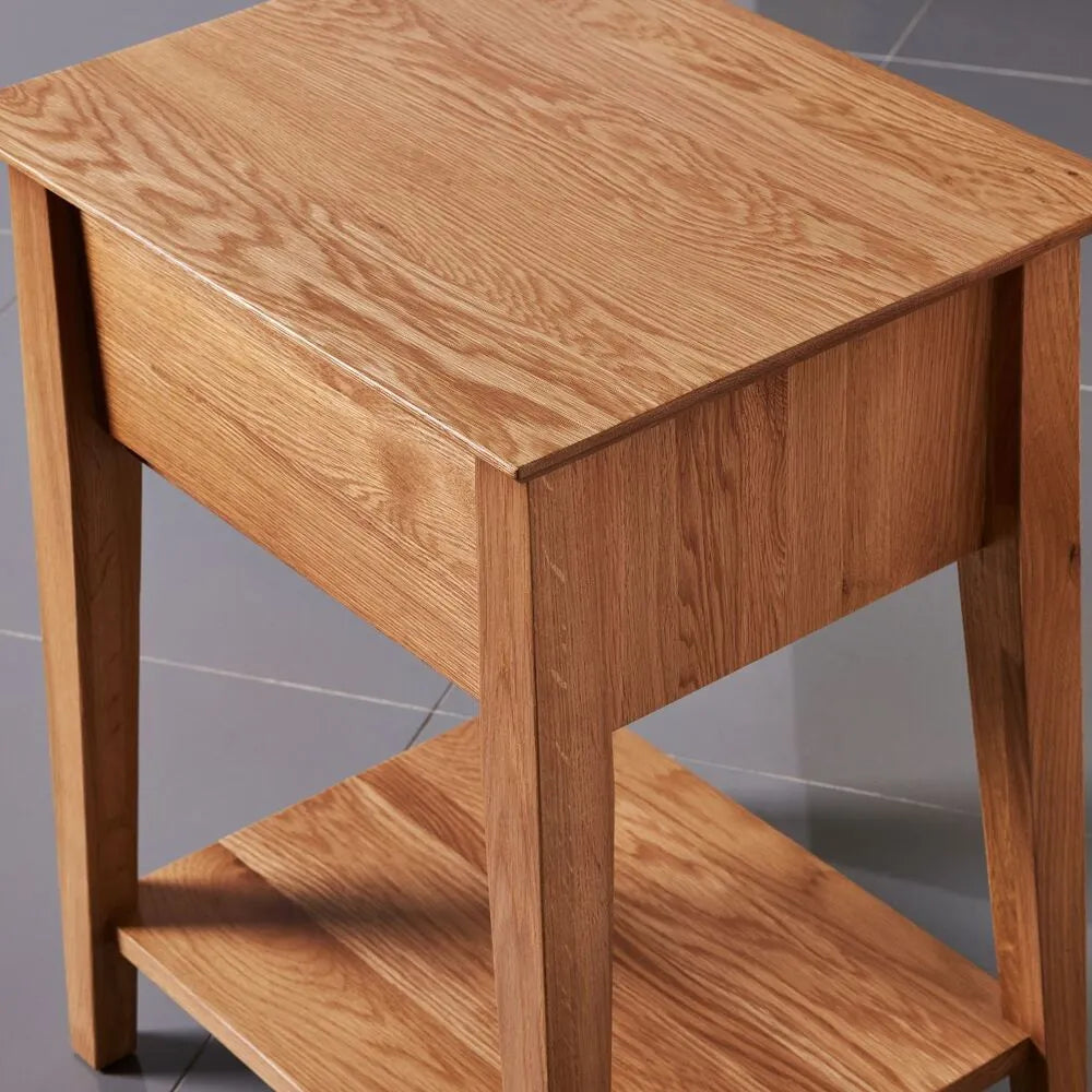 Jolanda Nightstand 1 Drawer 20" x 16" Solid American Oak