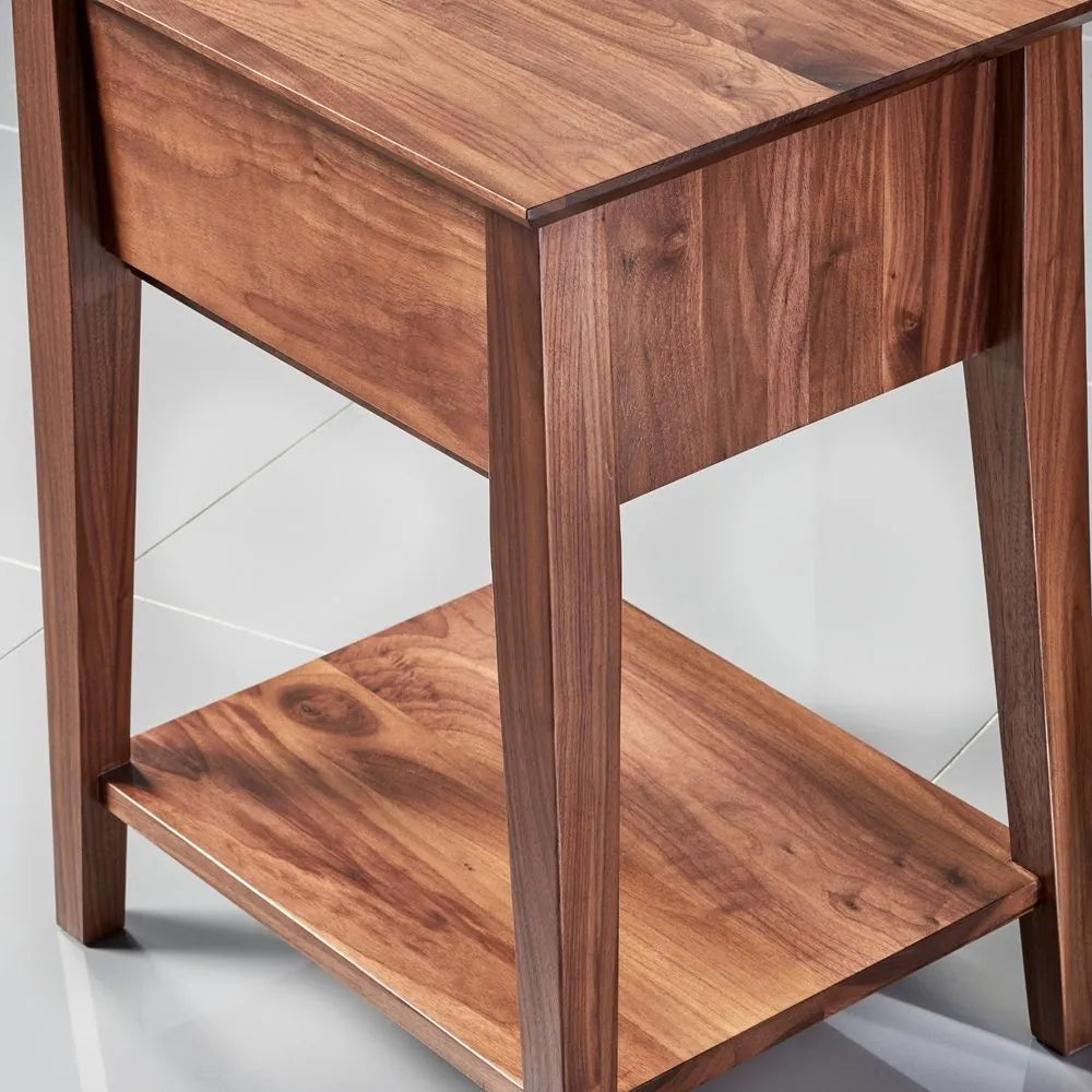 Jolanda Nightstand 1 Drawer 20" x 16" Solid American Walnut