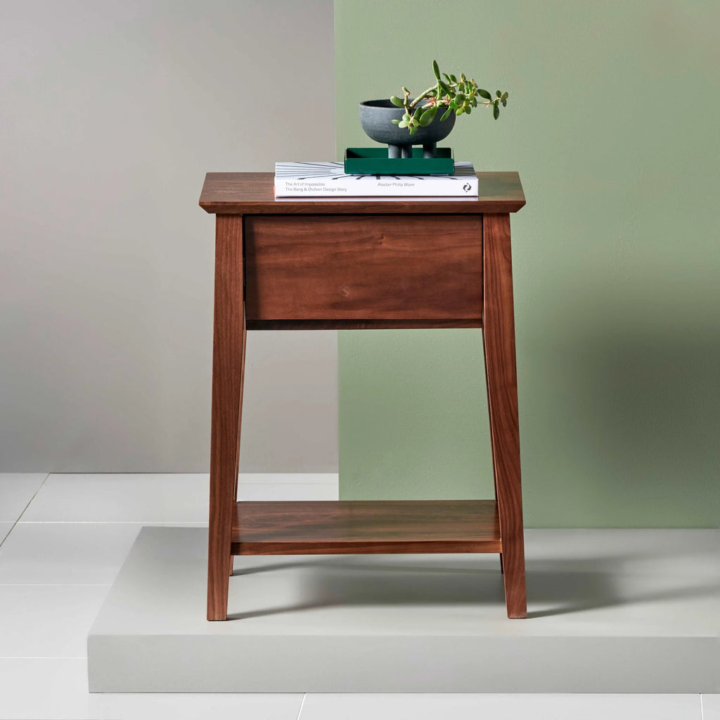 Jolanda Nightstand 1 Drawer 20" x 16" Solid American Walnut