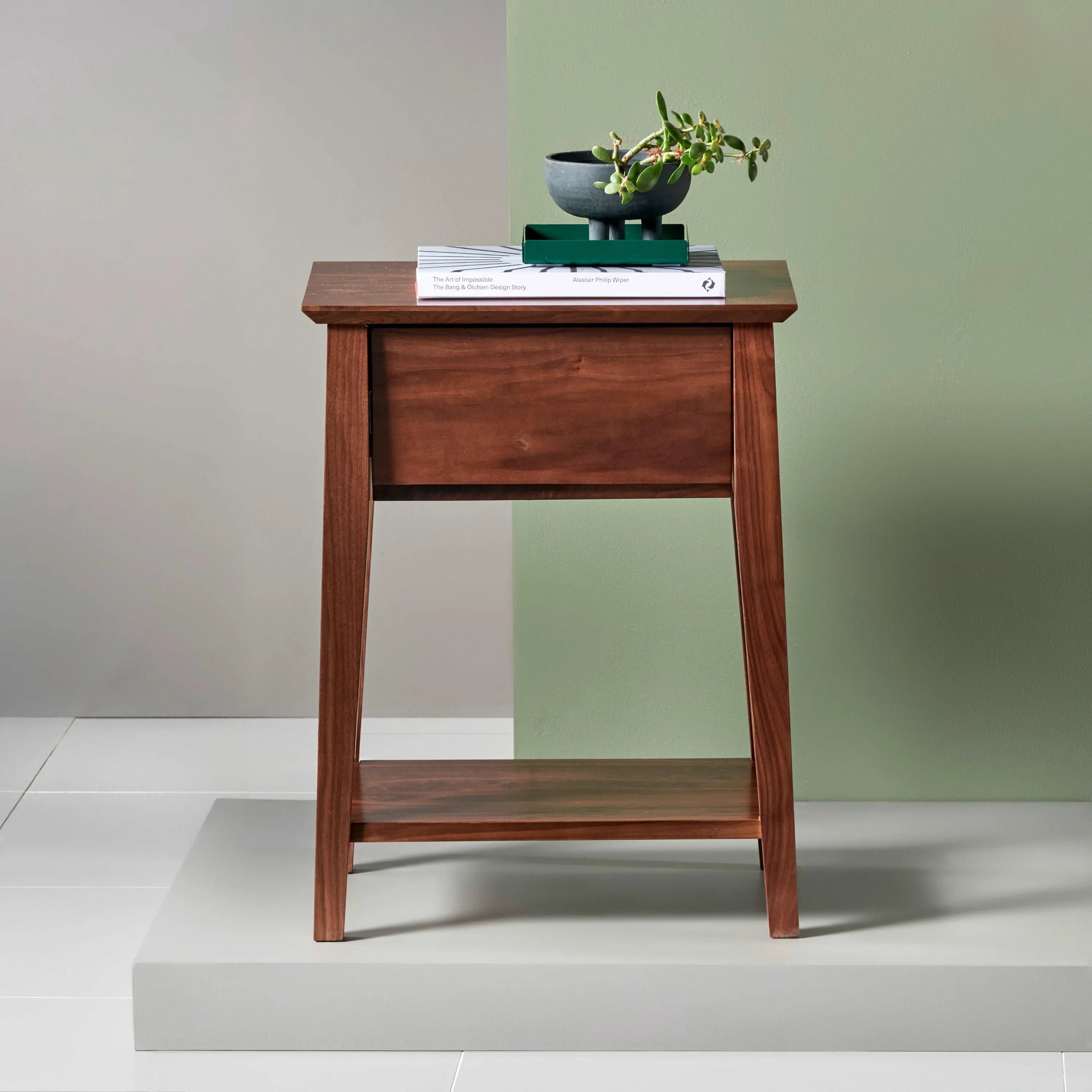 Jolanda Nightstand 1 Drawer 20" x 16" Solid American Walnut