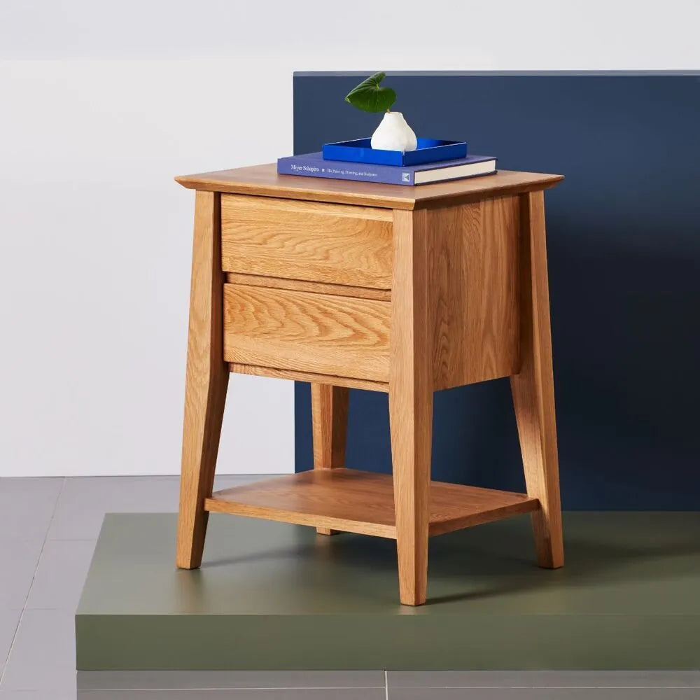 Jolanda Nightstand 2 Drawers 20" x 16" Solid American Oak