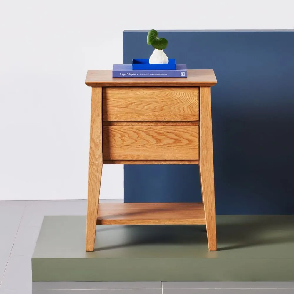 Jolanda Nightstand 2 Drawers 20" x 16" Solid American Oak