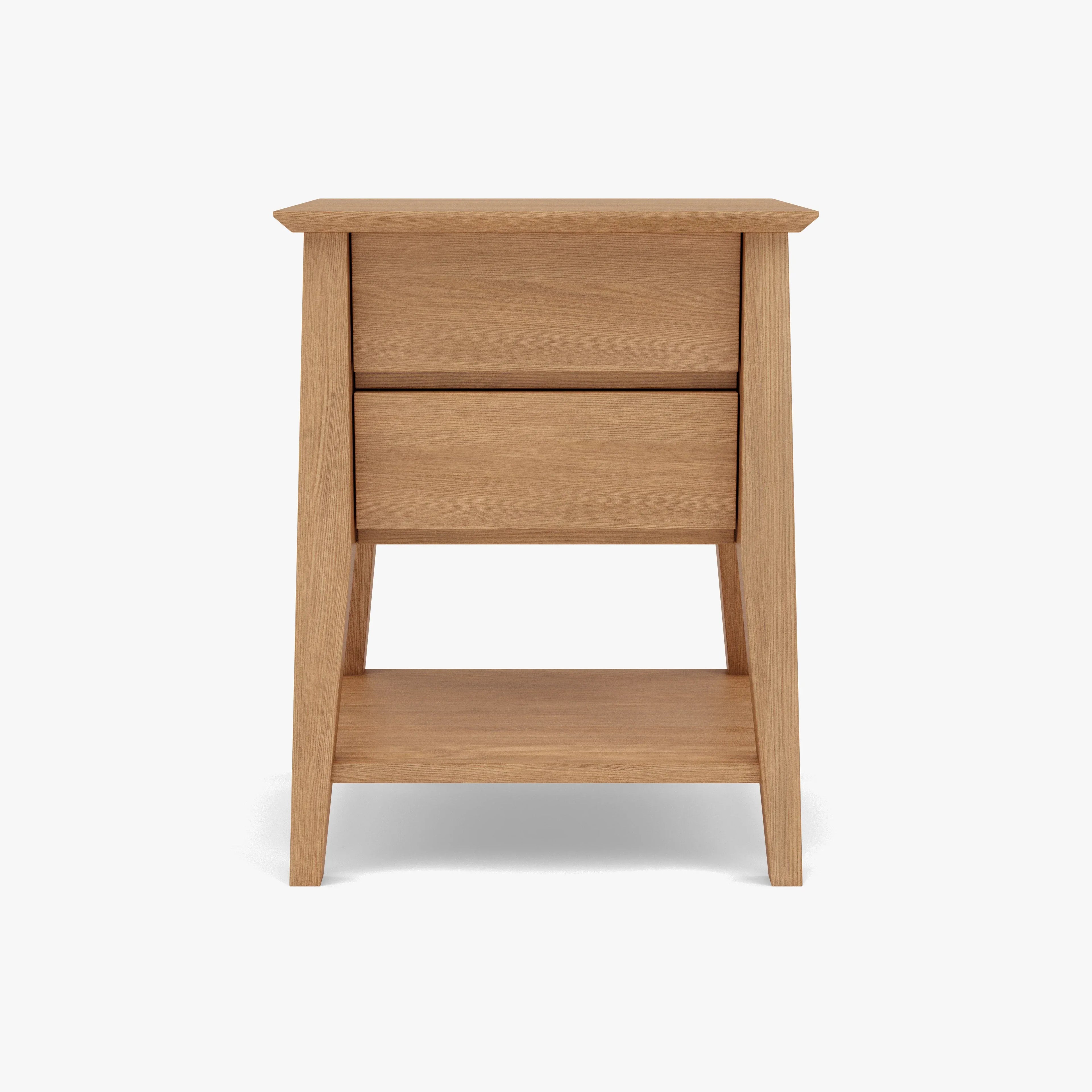 Jolanda Nightstand 2 Drawers 20" x 16" Solid American Oak