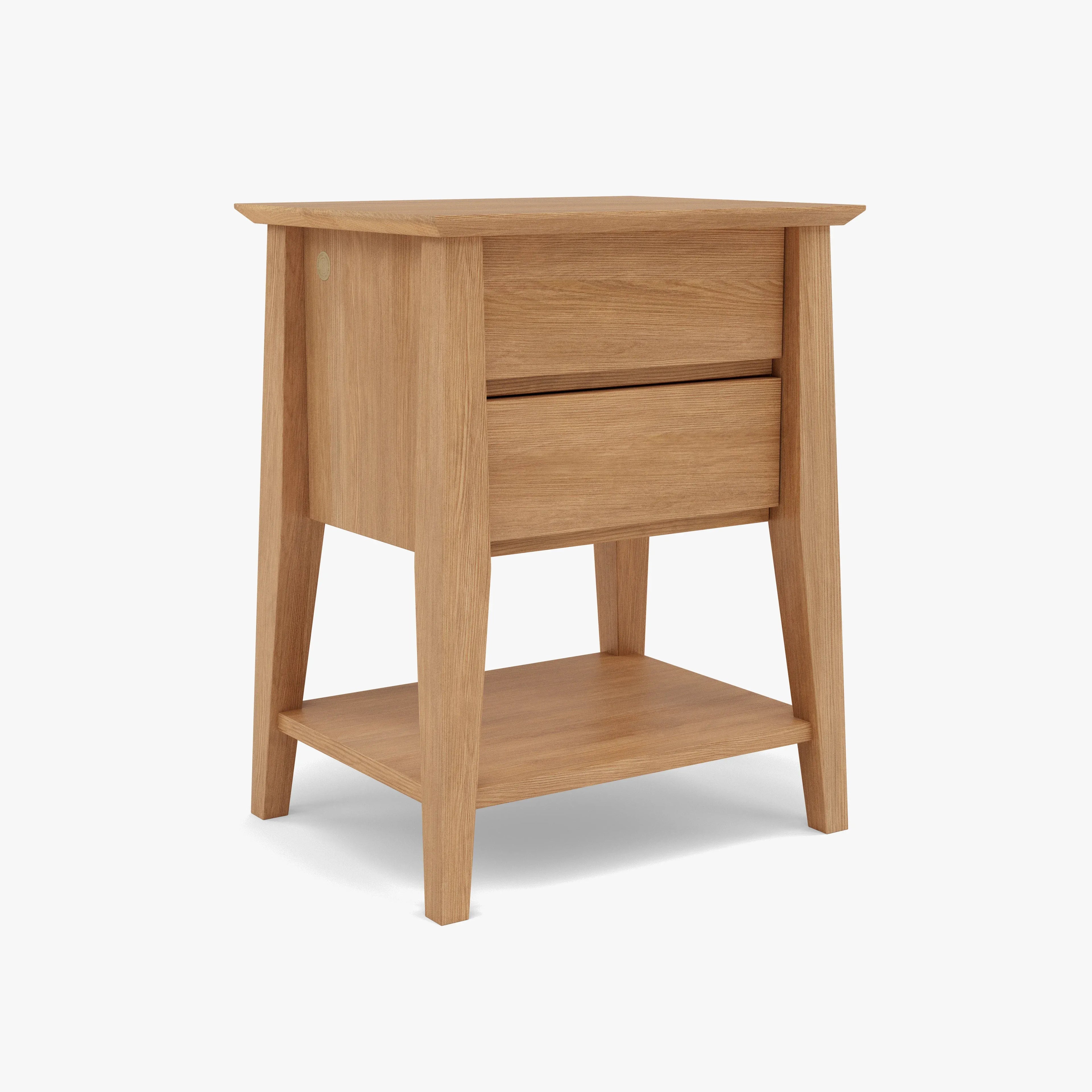 Jolanda Nightstand 2 Drawers 20" x 16" Solid American Oak